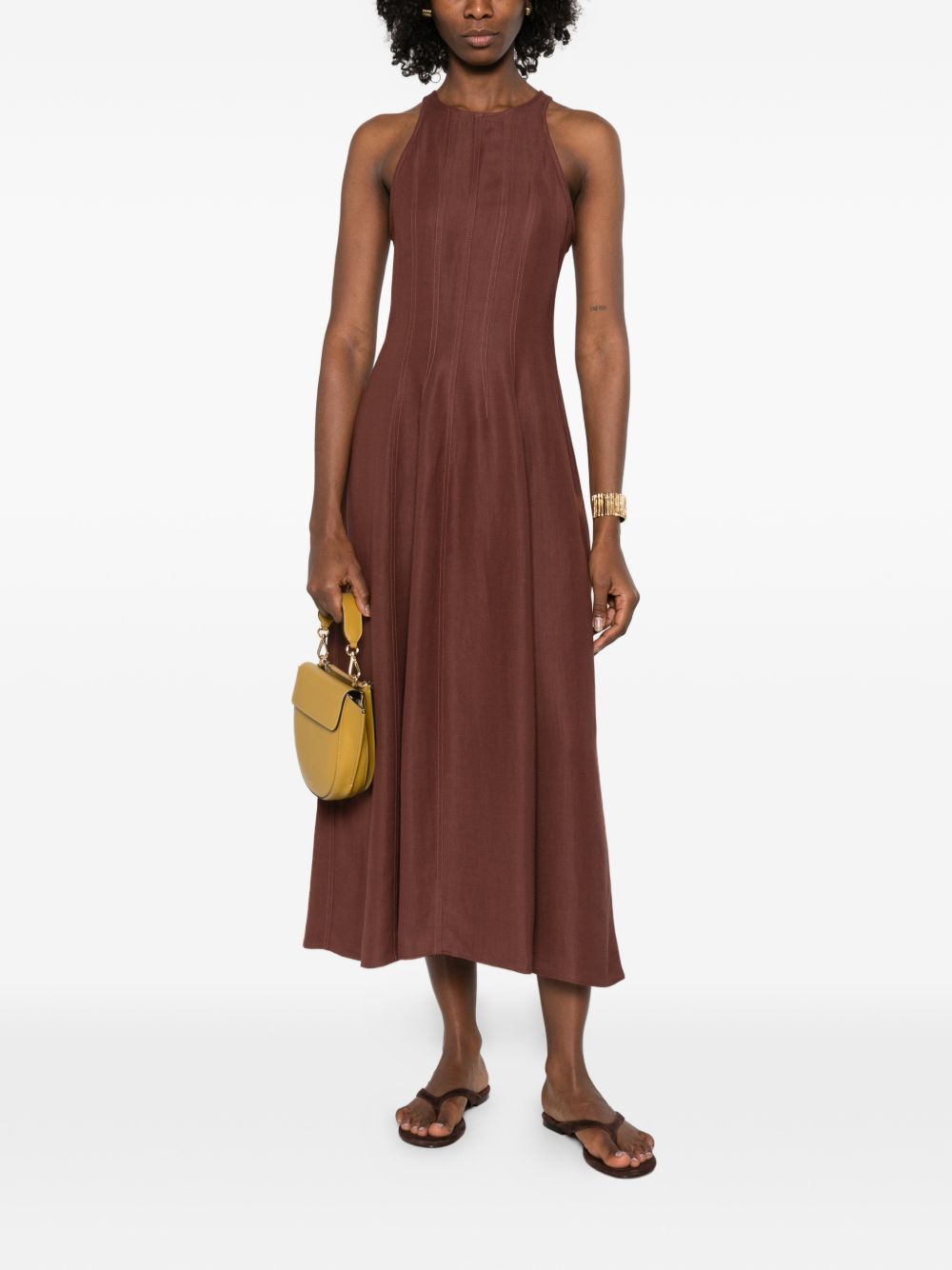 Brunello Cucinelli LINEN BLEND LONG DRESS Size L / US 10 / IT 46 - 3 Thumbnail