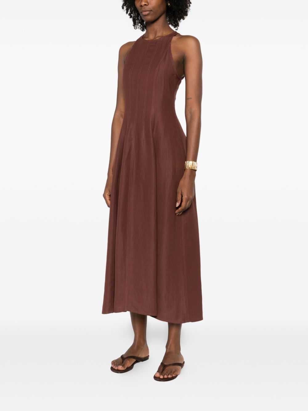 Brunello Cucinelli LINEN BLEND LONG DRESS Size L / US 10 / IT 46 - 2 Thumbnail