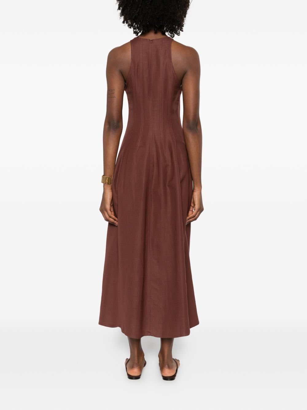 Brunello Cucinelli LINEN BLEND LONG DRESS Size L / US 10 / IT 46 - 4 Thumbnail