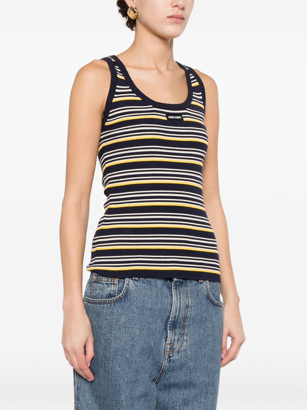 Miu Miu STRIPED COTTON TANK TOP Size M / US 6-8 / IT 42-44 - 5 Thumbnail