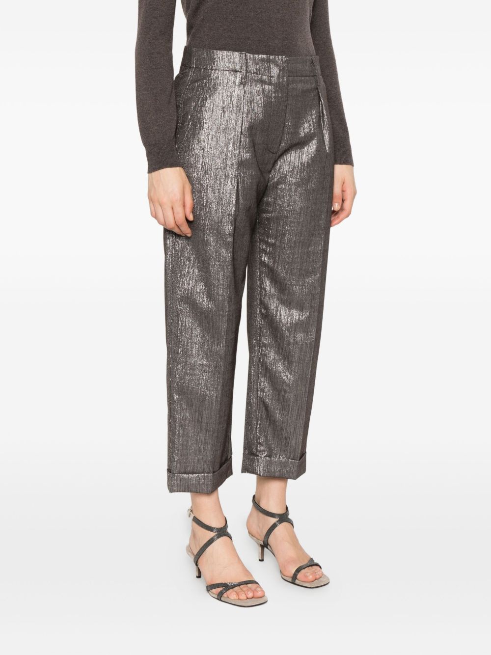 Brunello Cucinelli WOOL BLEND TROUSERS Size 27" / US 4 / IT 40 - 4 Thumbnail