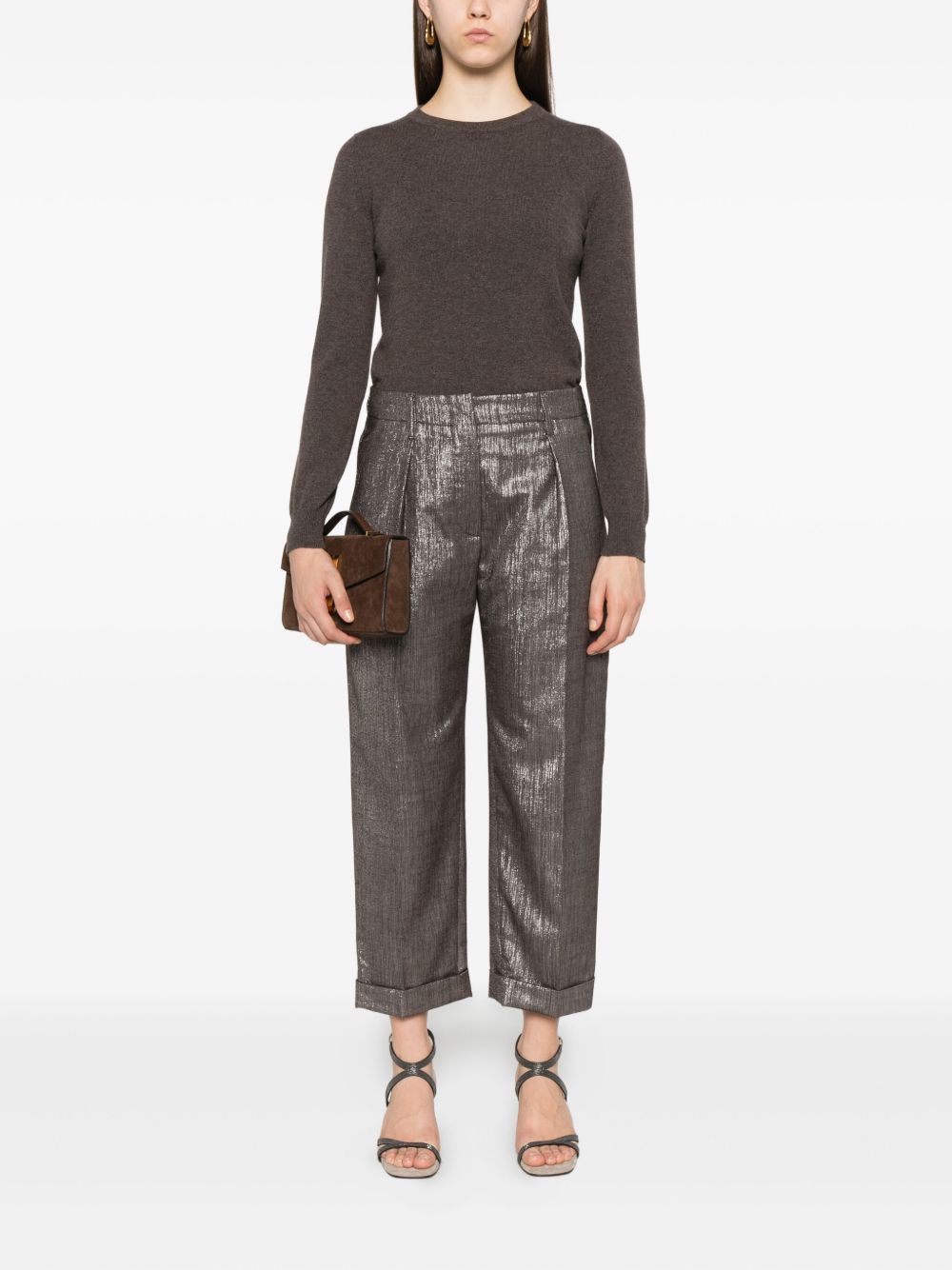 Brunello Cucinelli WOOL BLEND TROUSERS Size 27" / US 4 / IT 40 - 3 Thumbnail