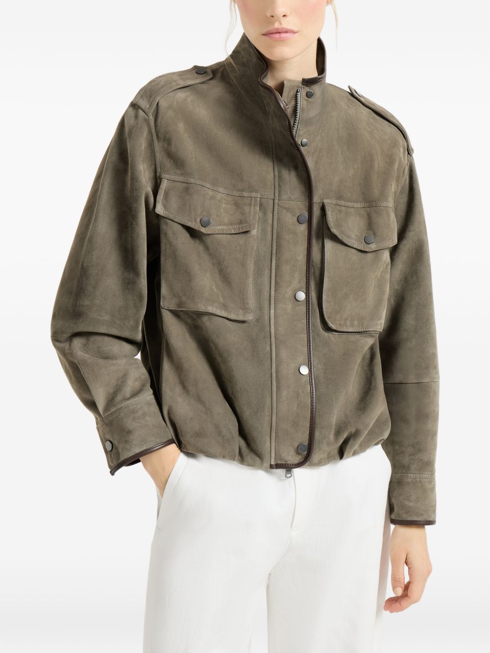 Brunello Cucinelli LEATHER JACKET Size M / US 6-8 / IT 42-44 - 3 Thumbnail