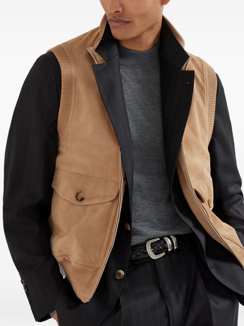 Brunello Cucinelli LEATHER VEST Size US L / EU 52-54 / 3 - 3 Thumbnail