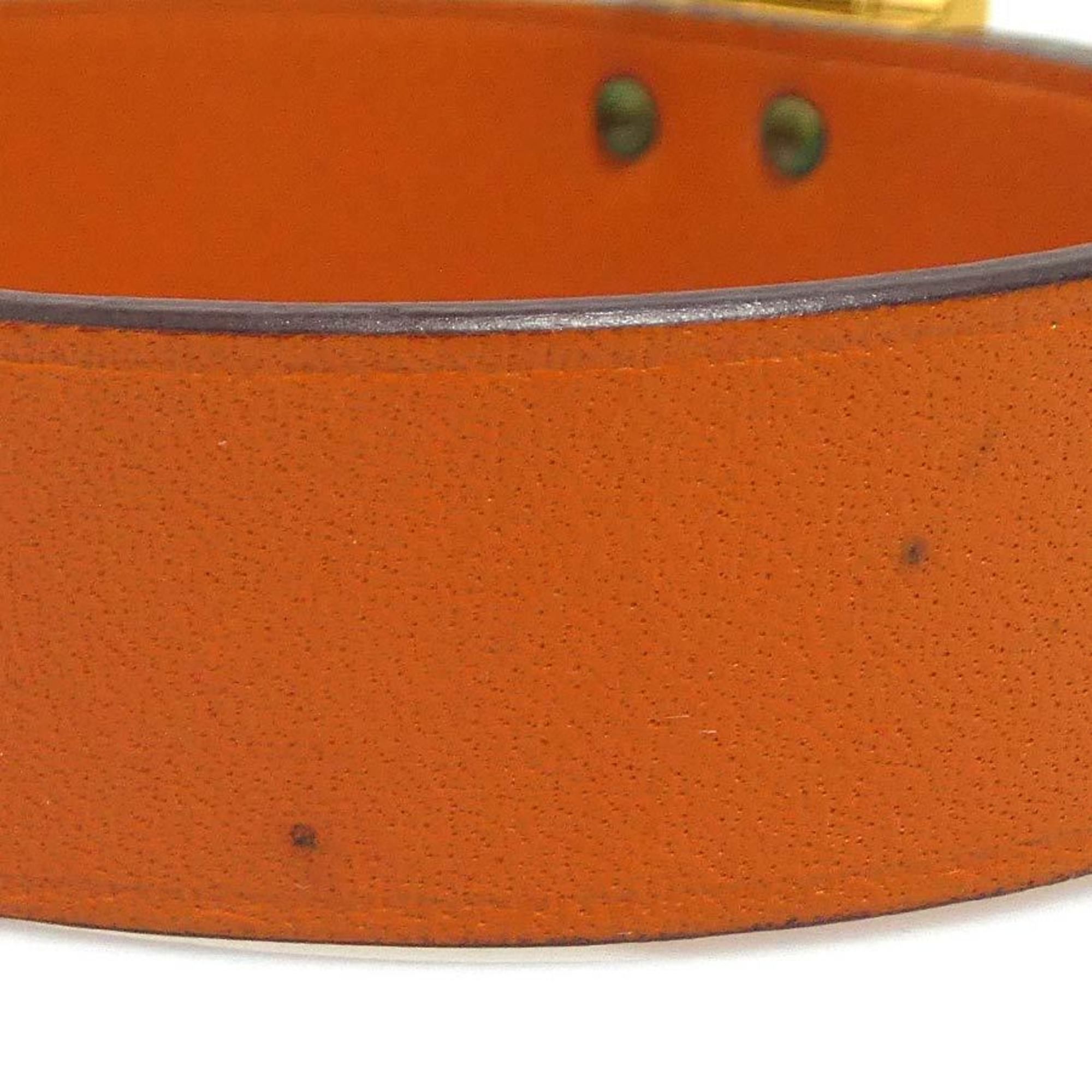 Hermes Hermes Hermès Sac Adepeche Leather Bracelet in Orange and Gold for Women, Free Shipping, r11081a Size ONE SIZE - 6 Thumbnail