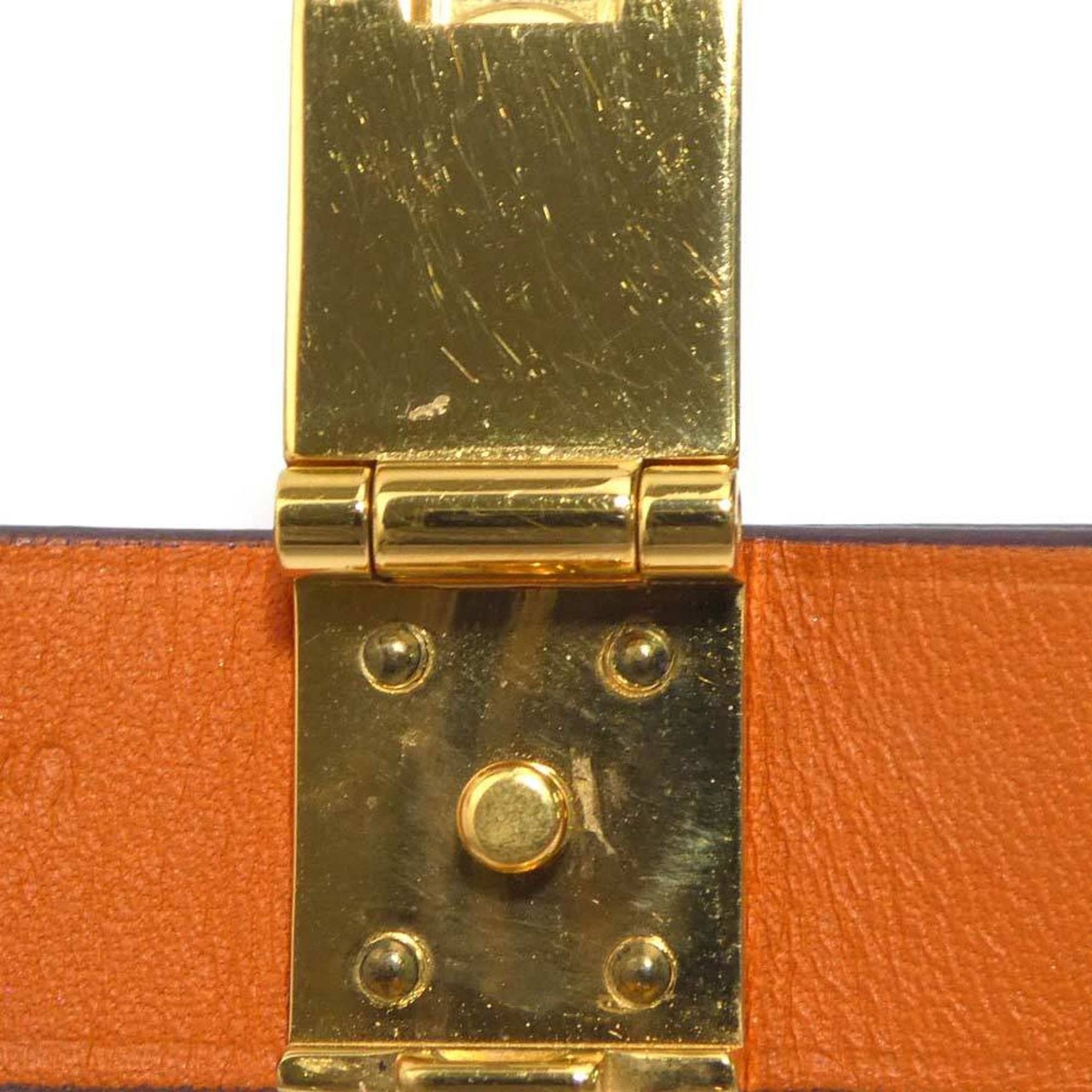 Hermes Hermes Hermès Sac Adepeche Leather Bracelet in Orange and Gold for Women, Free Shipping, r11081a Size ONE SIZE - 7 Thumbnail