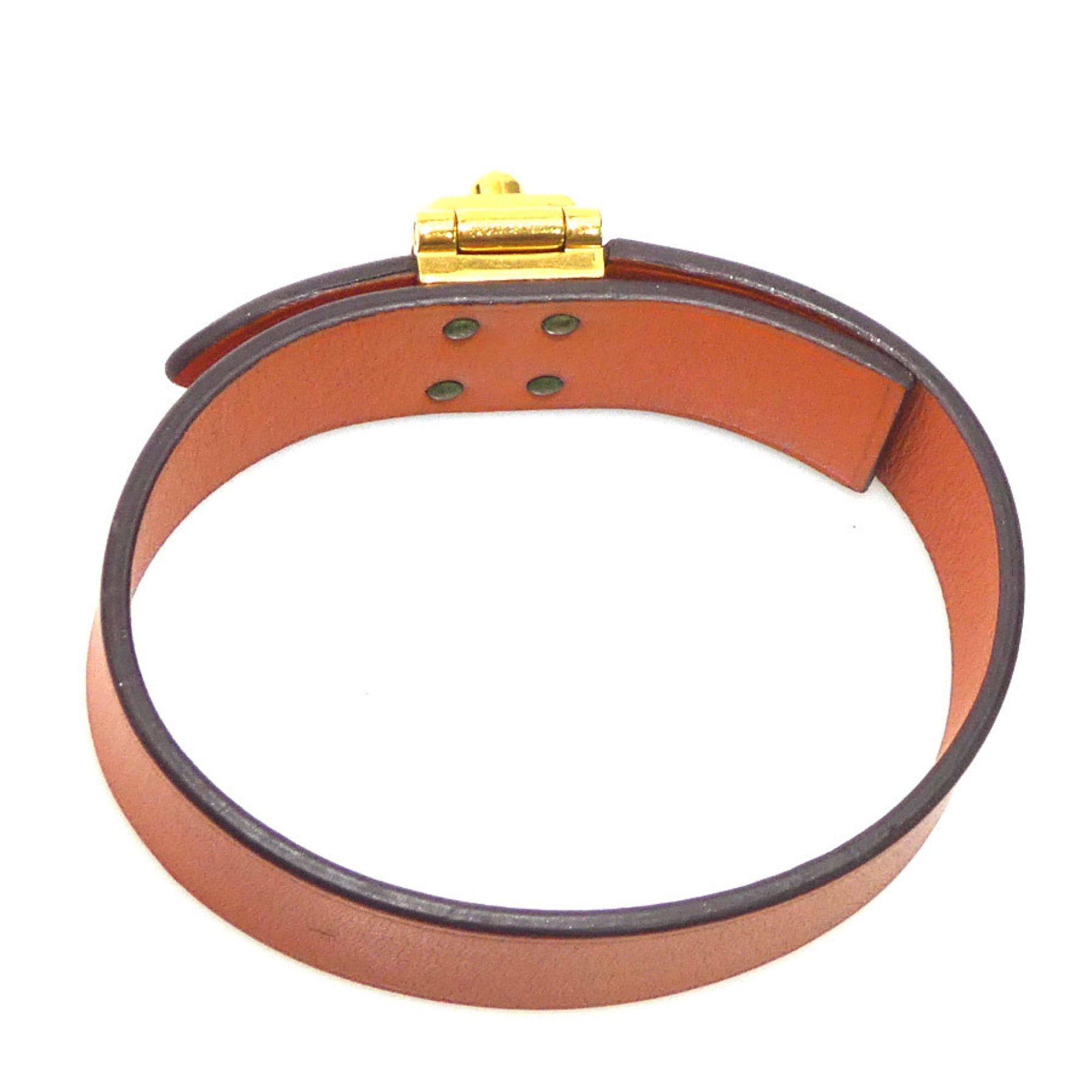 Hermes Hermes Hermès Sac Adepeche Leather Bracelet in Orange and Gold for Women, Free Shipping, r11081a Size ONE SIZE - 5 Thumbnail