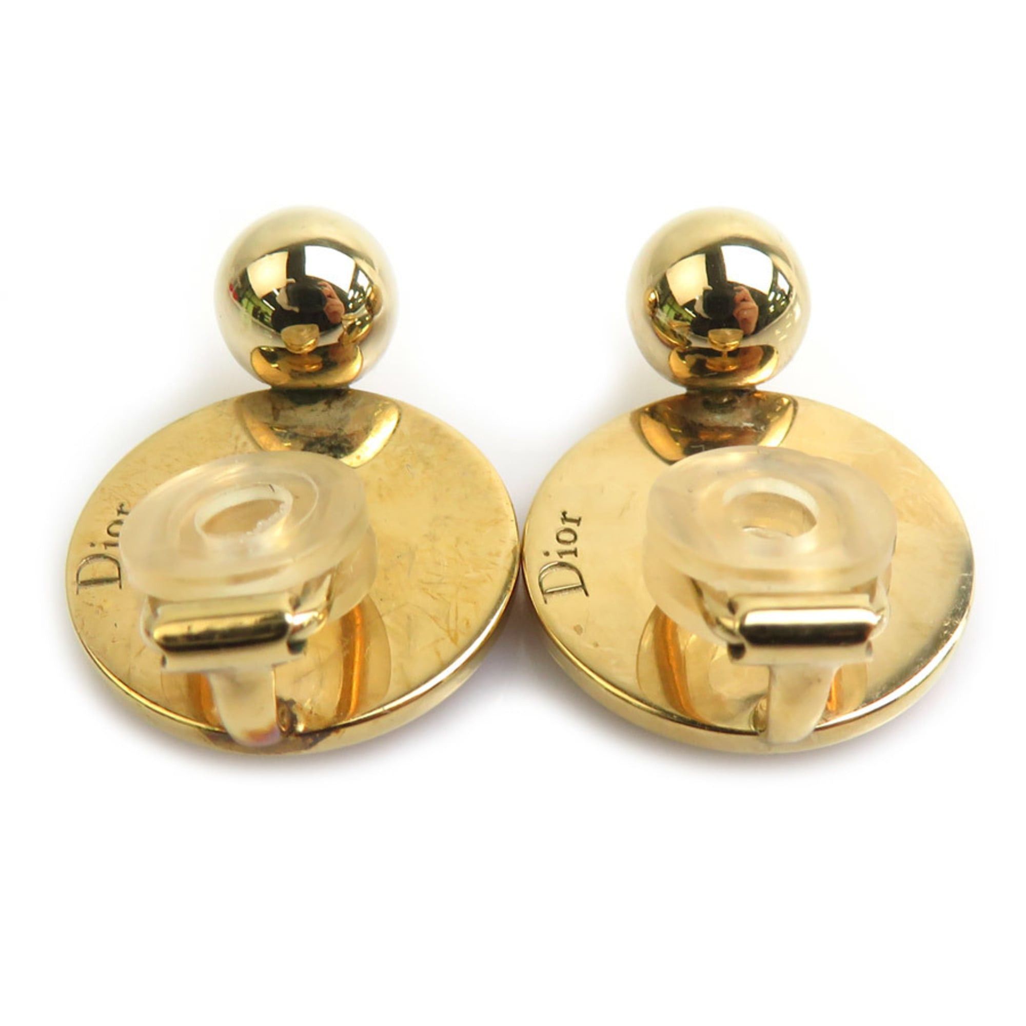 Dior Christian Dior Earrings, Metal and Stone, Gold Pink, Women's, Free Shipping, r11078a Size ONE SIZE - 5 Thumbnail