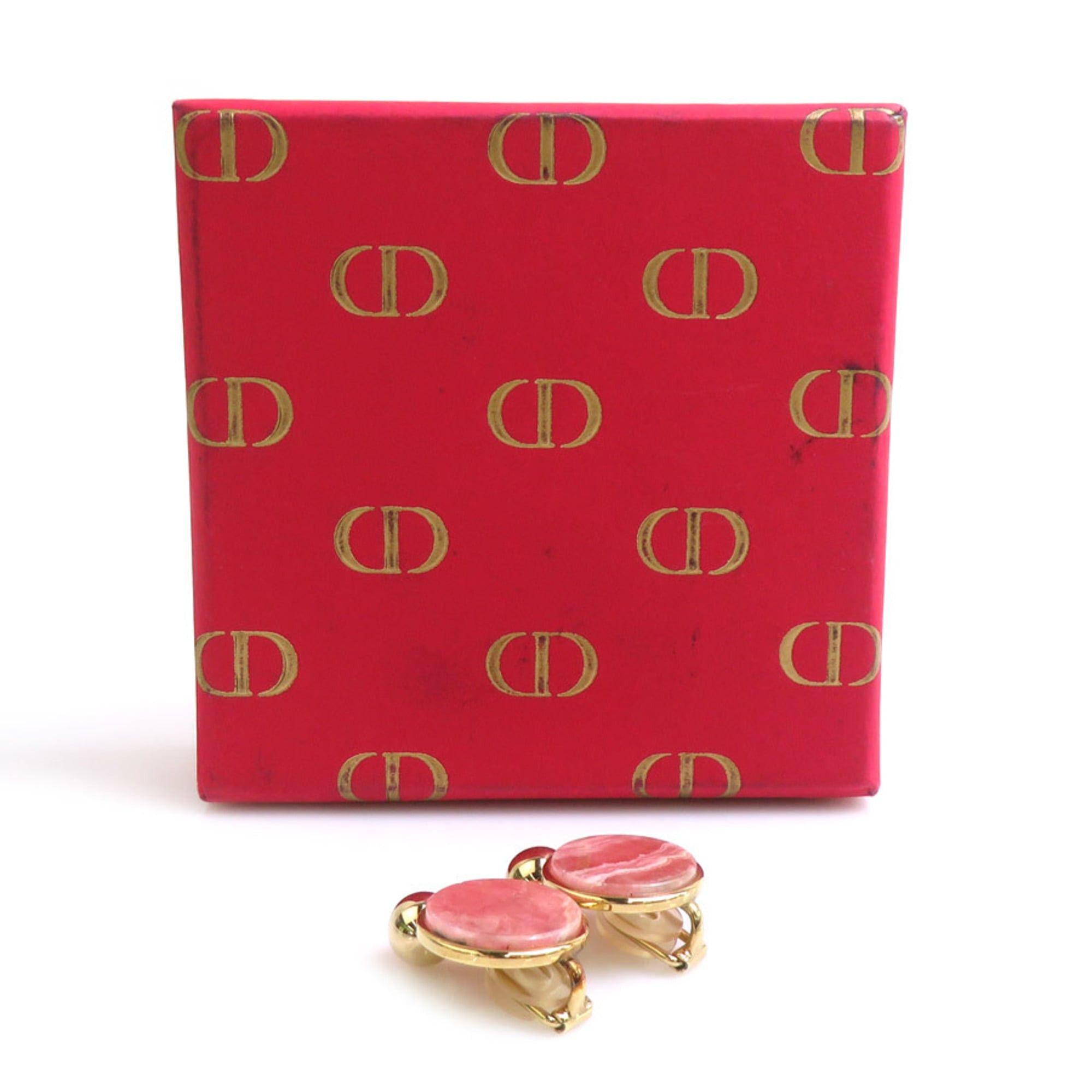Dior Christian Dior Earrings, Metal and Stone, Gold Pink, Women's, Free Shipping, r11078a Size ONE SIZE - 8 Thumbnail