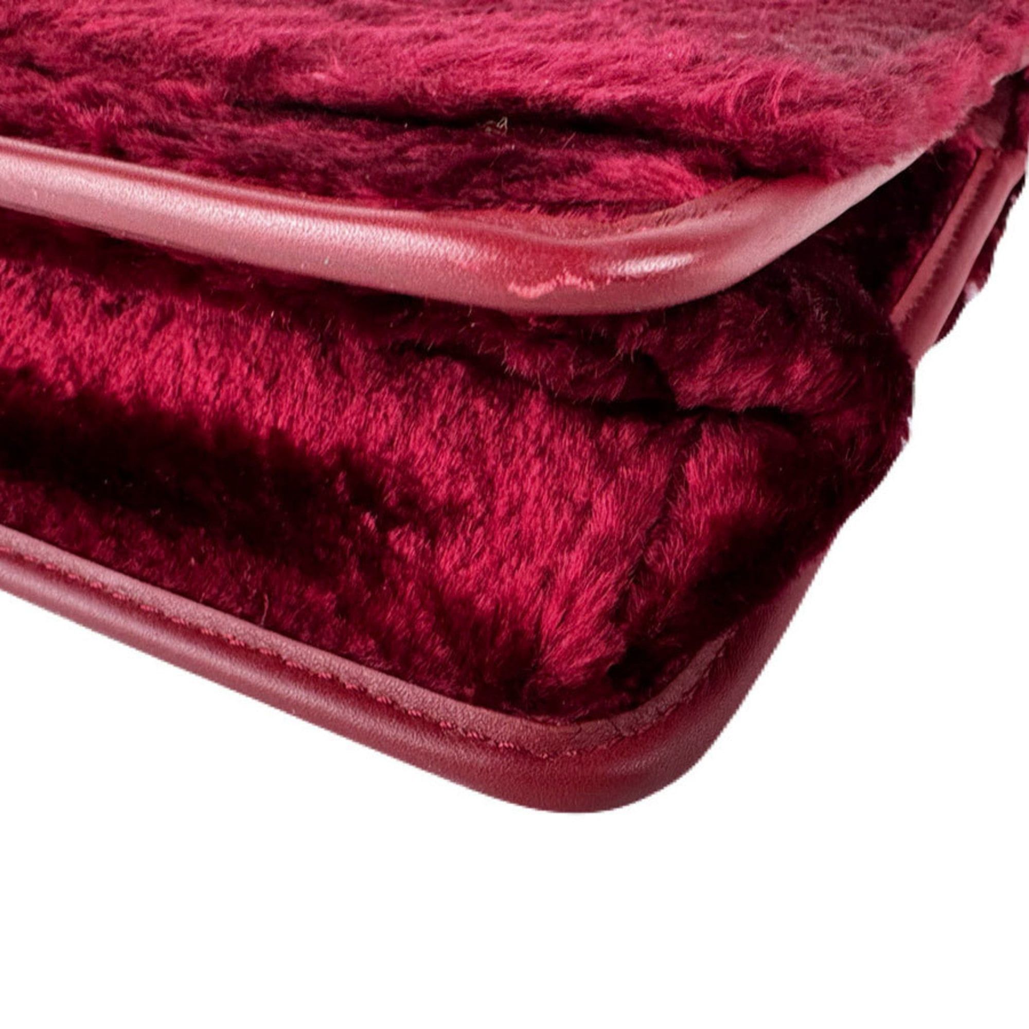Fendi Fendi Canayef fur shoulder bag in red, women's, 8BT284 A06E, free shipping, z8922 Size ONE SIZE - 9 Thumbnail