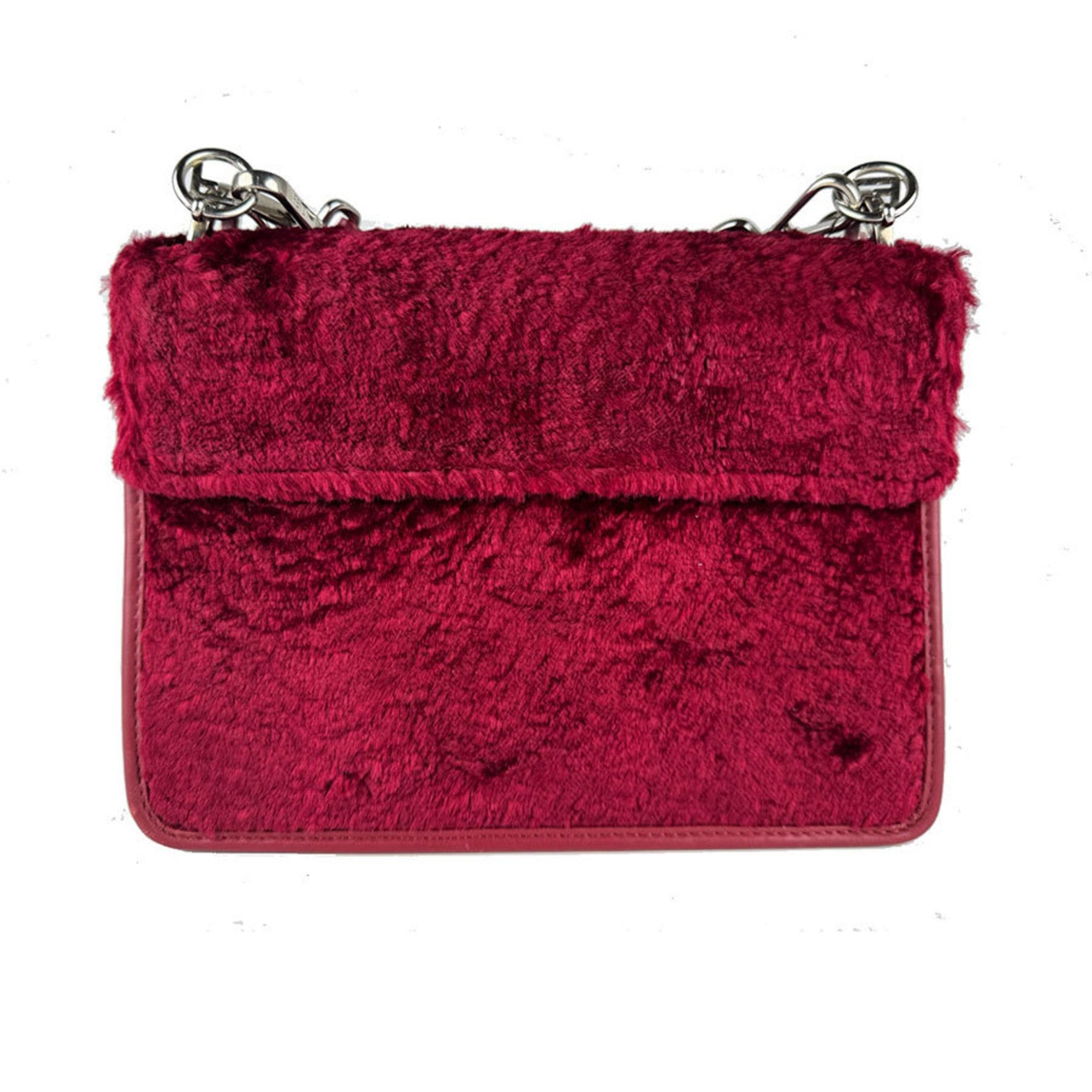 Fendi Fendi Canayef fur shoulder bag in red, women's, 8BT284 A06E, free shipping, z8922 Size ONE SIZE - 3 Thumbnail