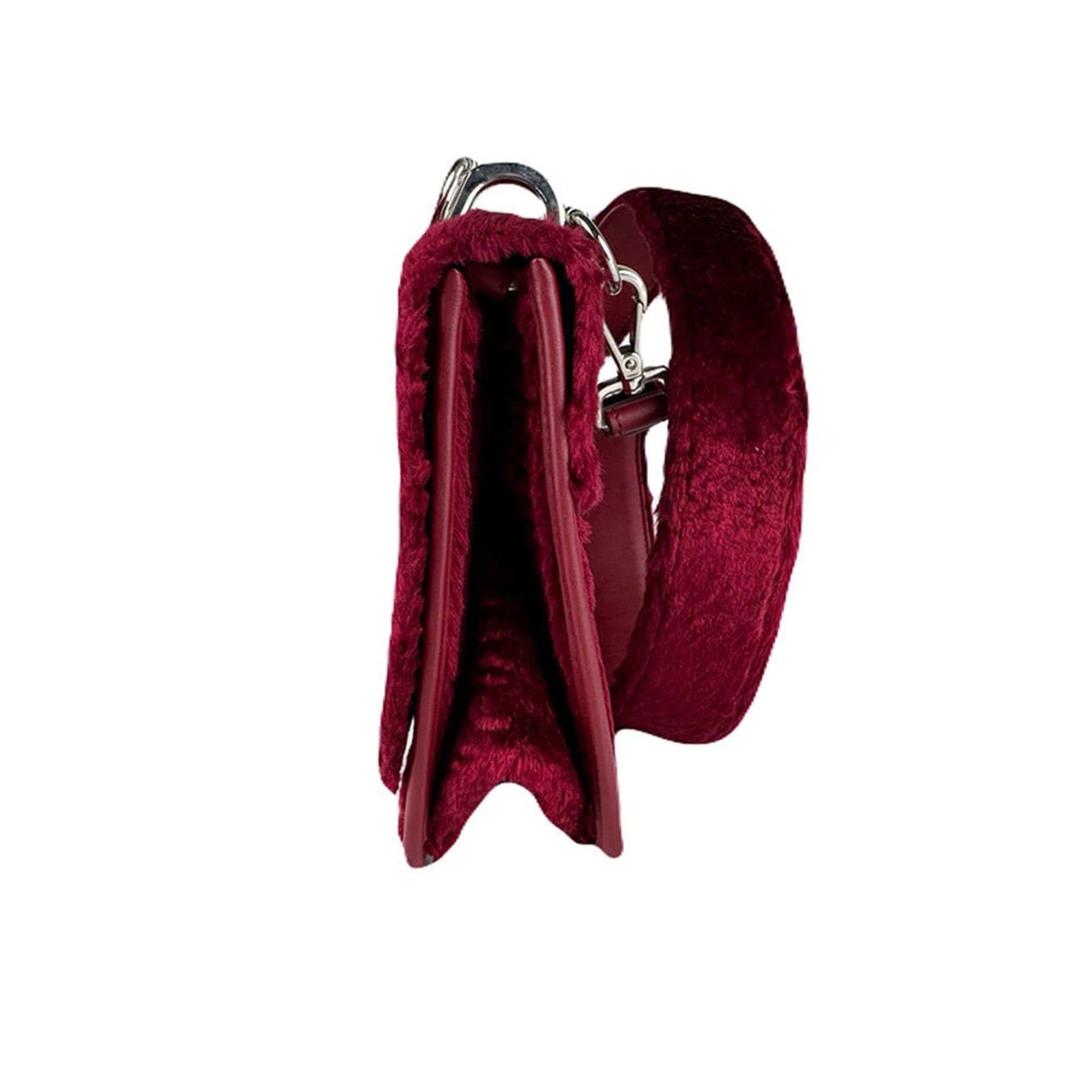 Fendi Fendi Canayef fur shoulder bag in red, women's, 8BT284 A06E, free shipping, z8922 Size ONE SIZE - 2 Thumbnail