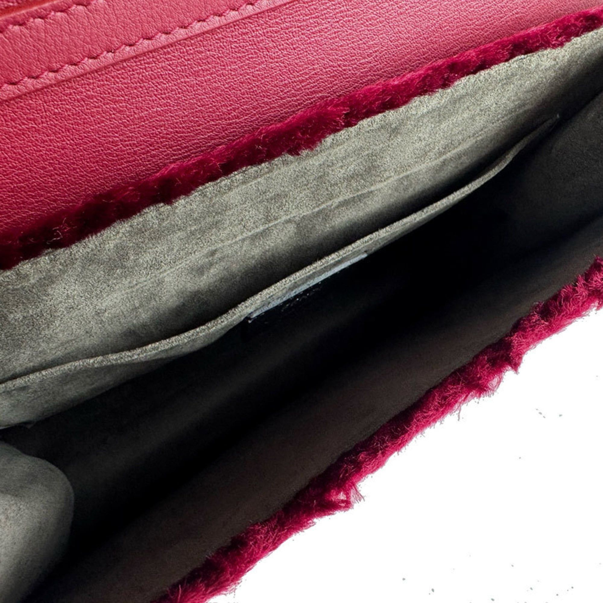 Fendi Fendi Canayef fur shoulder bag in red, women's, 8BT284 A06E, free shipping, z8922 Size ONE SIZE - 5 Thumbnail