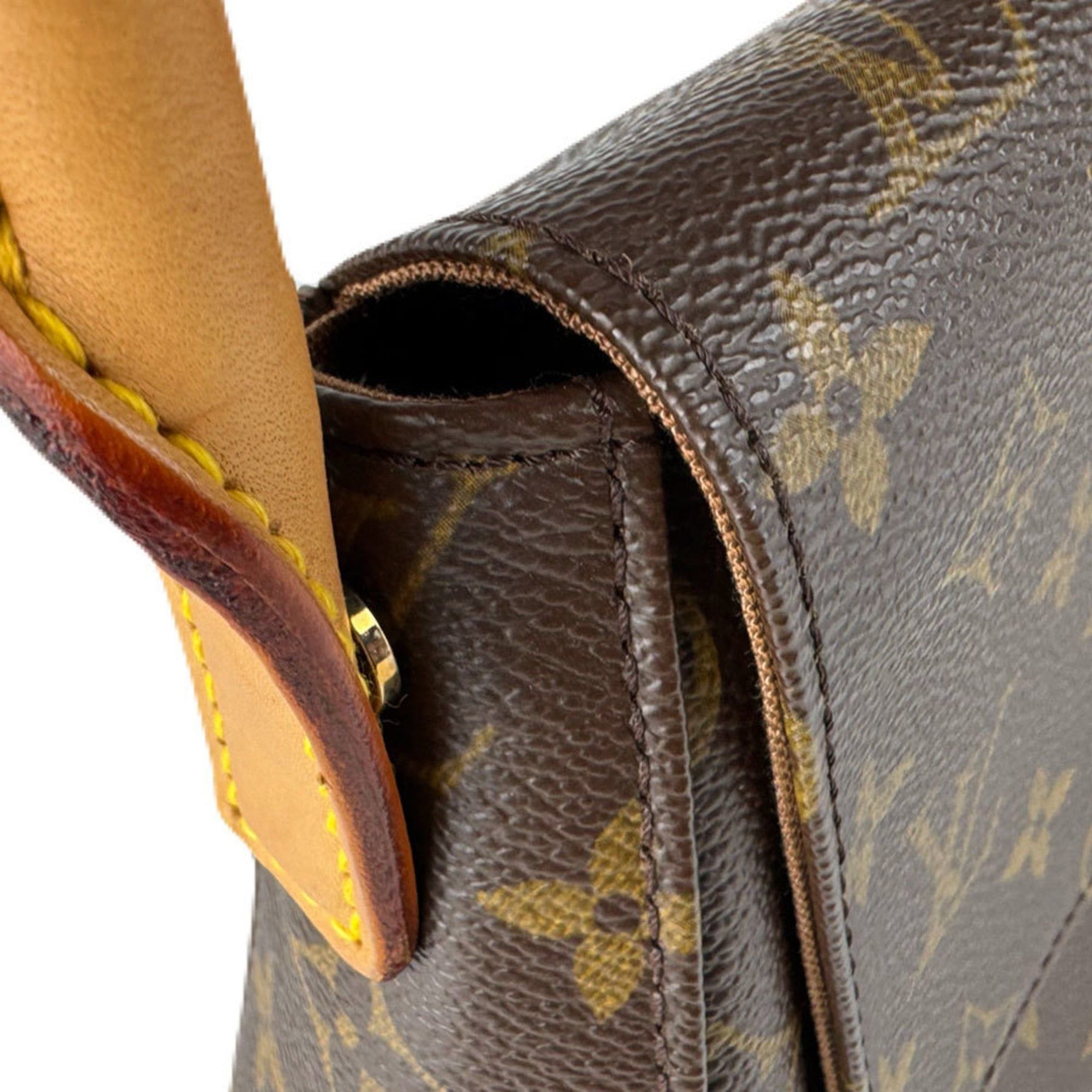 Louis Vuitton Louis Vuitton Monogram Mini Looping Shoulder Bag in Canvas, Brown, Women's, M51147, Free Shipping, z8894 Size ONE SIZE - 6 Thumbnail