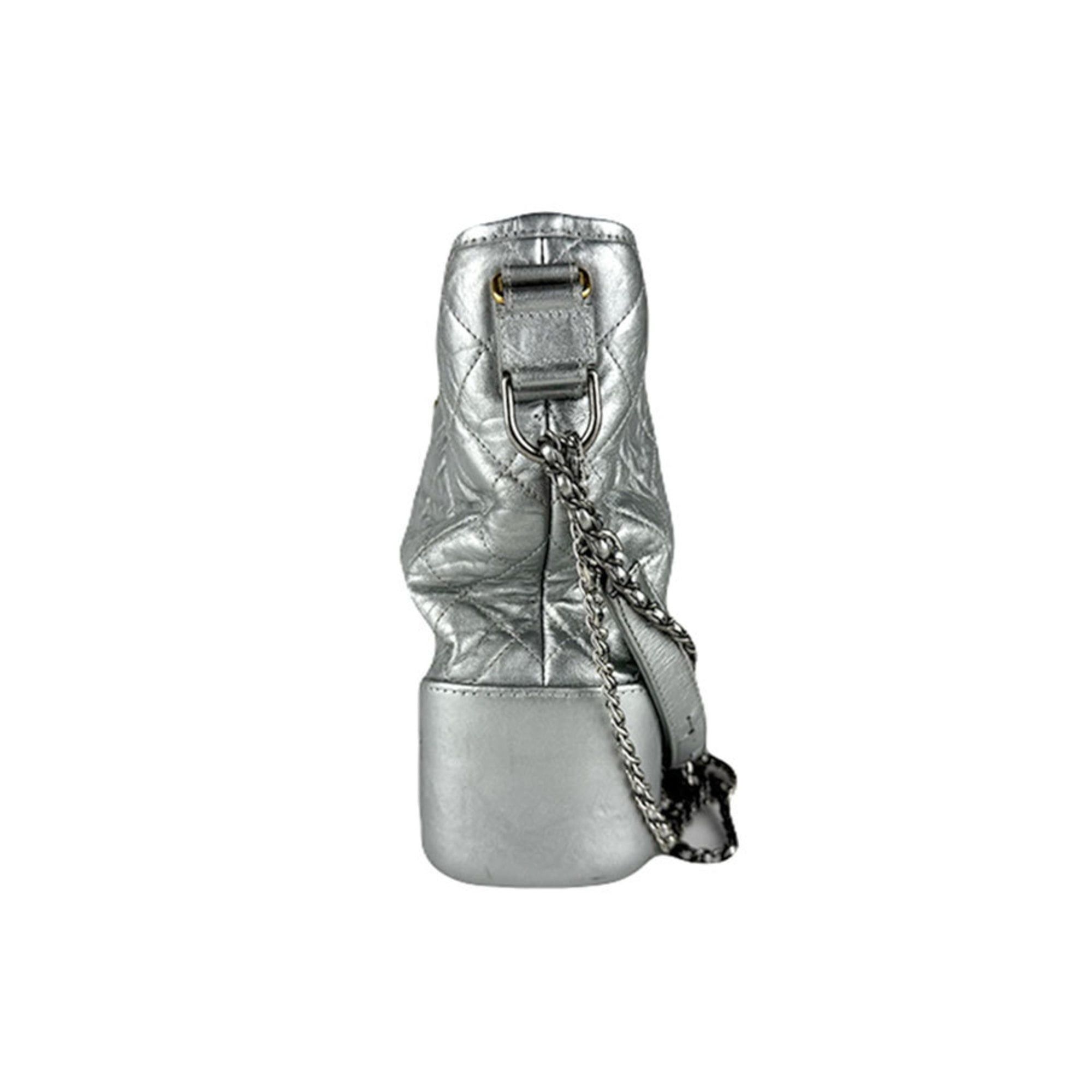 Chanel CHANEL Gabrielle de Chanel Shoulder Bag, Leather, Silver, Women's, Free Shipping, z8885 Size ONE SIZE - 2 Thumbnail