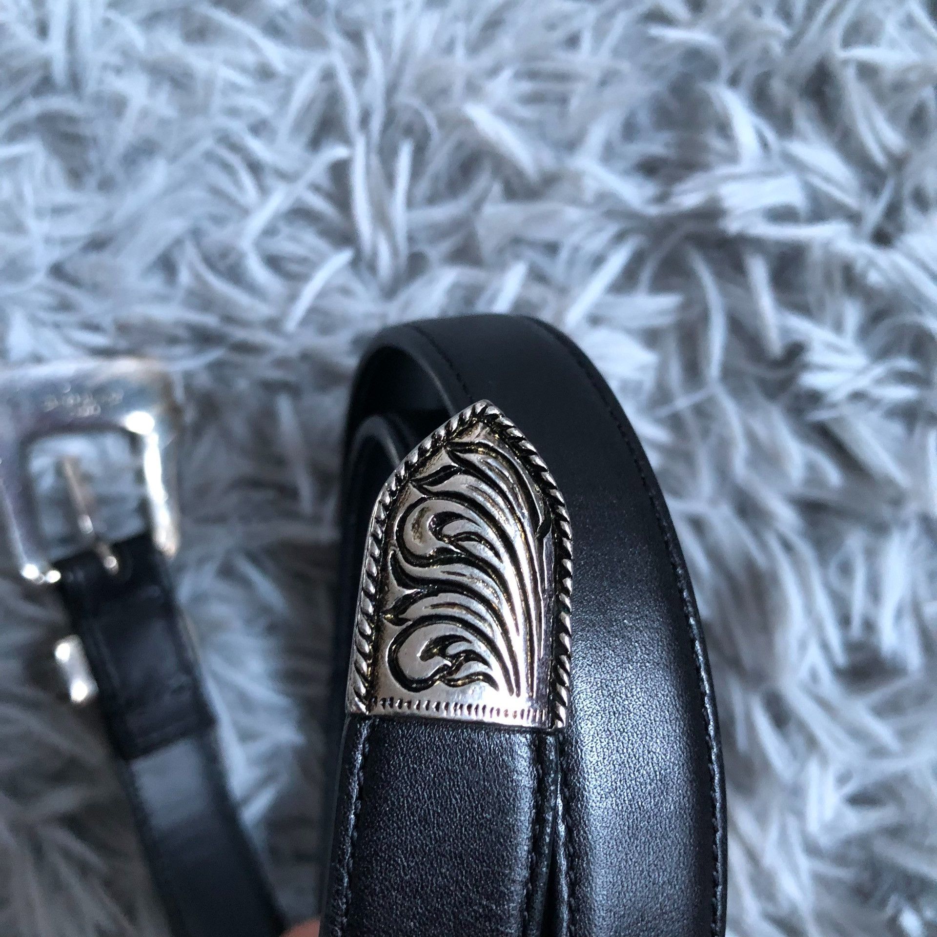 Saint Laurent Paris Saint Laurent SLP Engraved Leather Belt Size ONE SIZE - 6 Thumbnail
