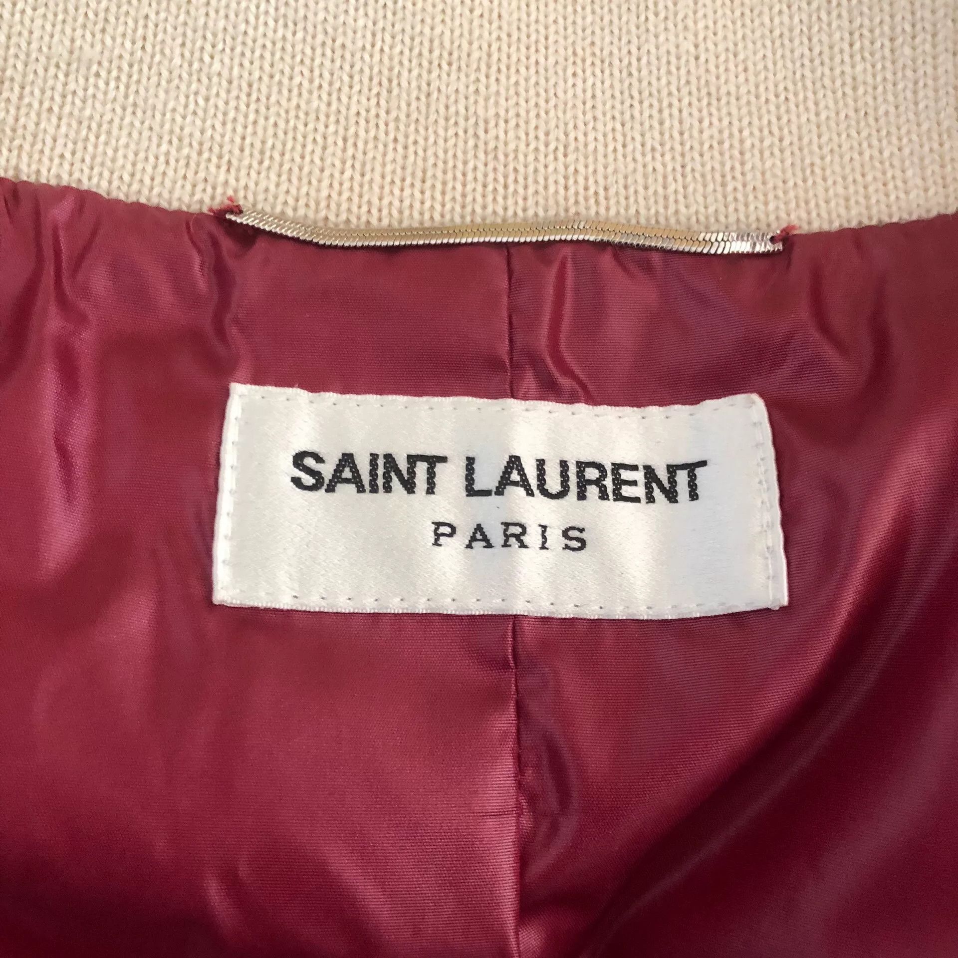 Saint Laurent Paris Saint Laurent SLP Burgundy Baseball Jacket Size US S / EU 44-46 / 1 - 2 Thumbnail