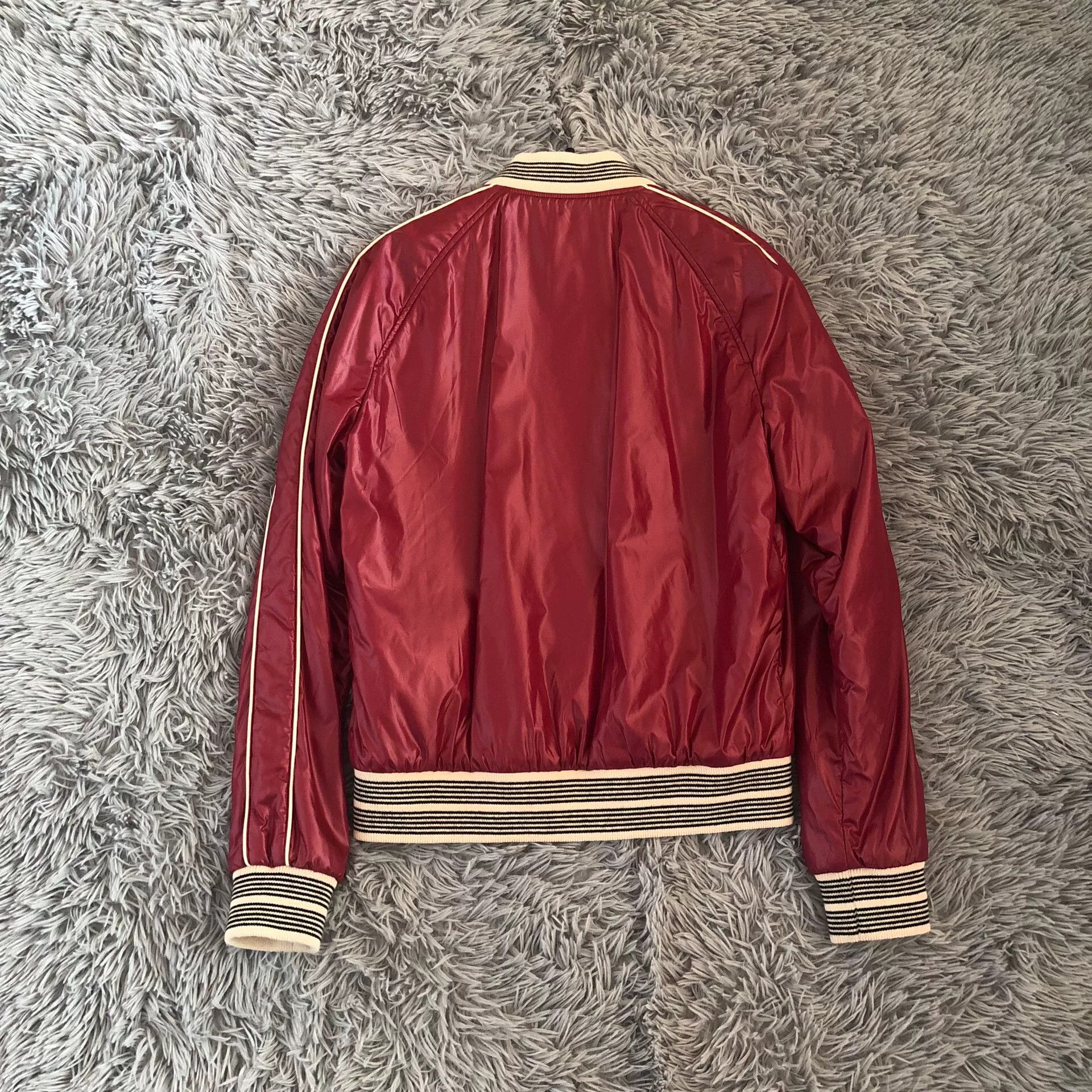 Saint Laurent Paris Saint Laurent SLP Burgundy Baseball Jacket Size US S / EU 44-46 / 1 - 7 Thumbnail
