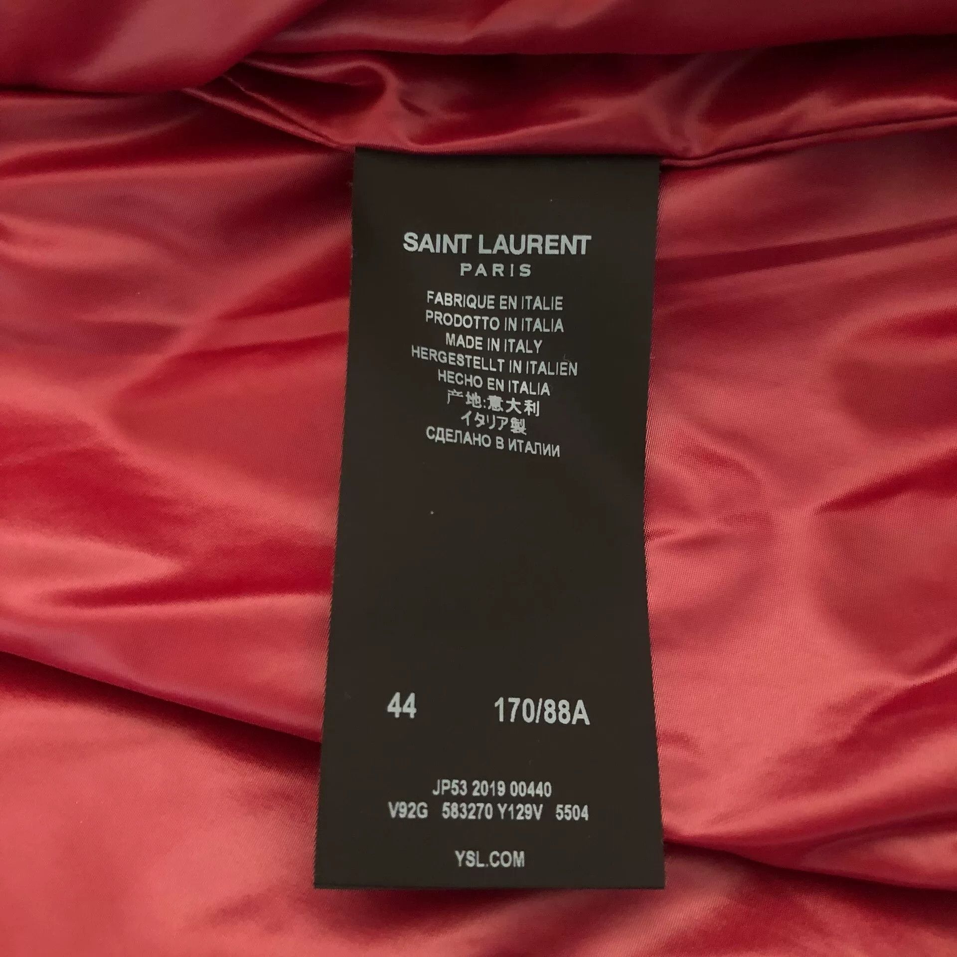 Saint Laurent Paris Saint Laurent SLP Burgundy Baseball Jacket Size US S / EU 44-46 / 1 - 4 Thumbnail