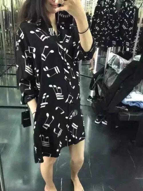 Saint Laurent Paris Saint Laurent 16FW Music Note Shirt Dress Size XS / US 0-2 / IT 36-38 - 7 Thumbnail