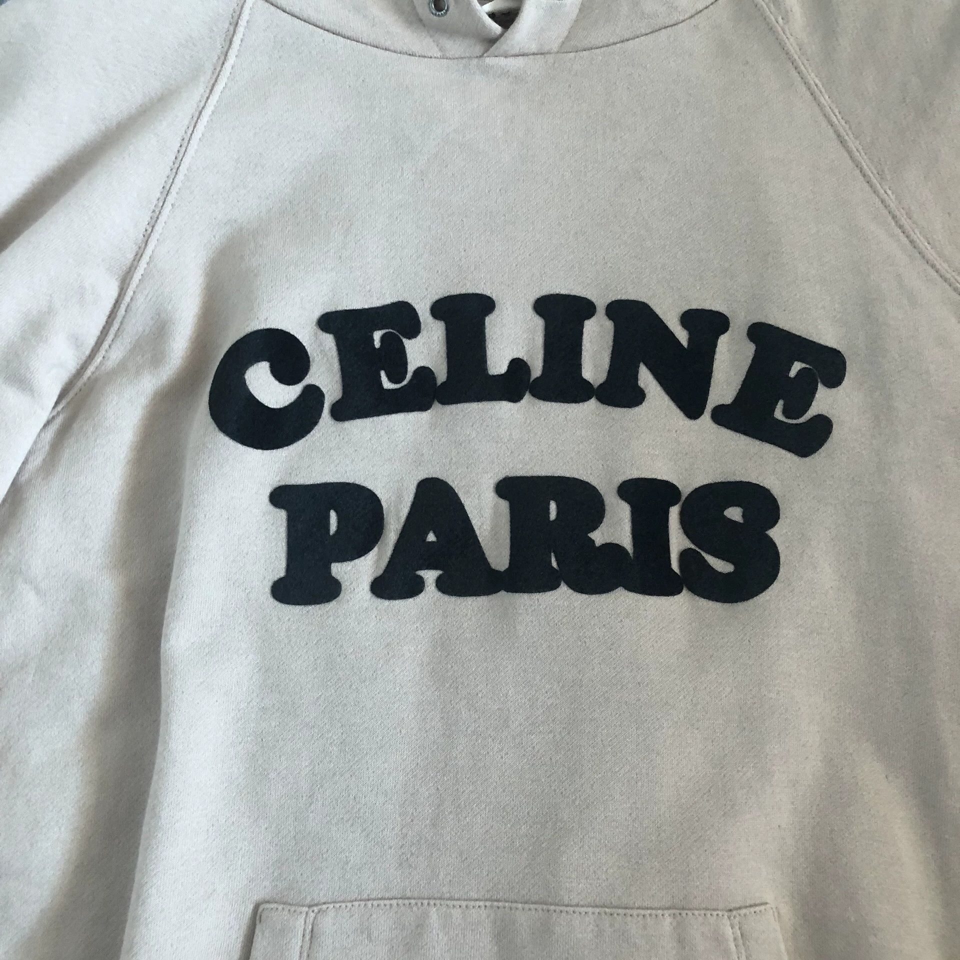 Celine Celine Paris Flocked Logo Hoodie Size US M / EU 48-50 / 2 - 2 Thumbnail