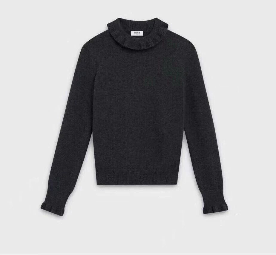 Celine Celine Ruffled Collar Turtleneck Sweater Size L / US 10 / IT 46 - 8 Thumbnail