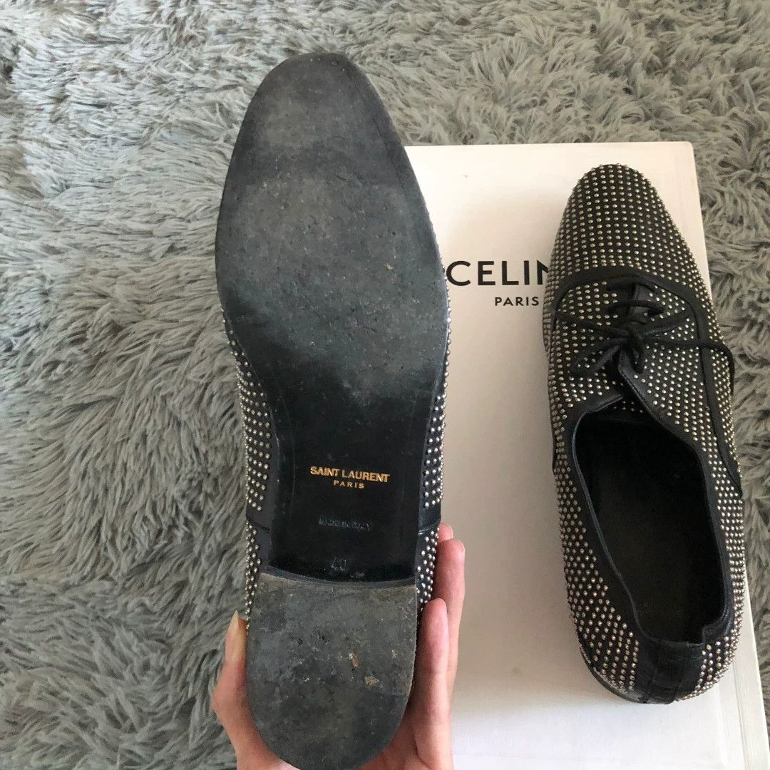 Saint Laurent Paris Saint Laurent Studded Leather Shoes Size US 7 / EU 40 - 5 Thumbnail