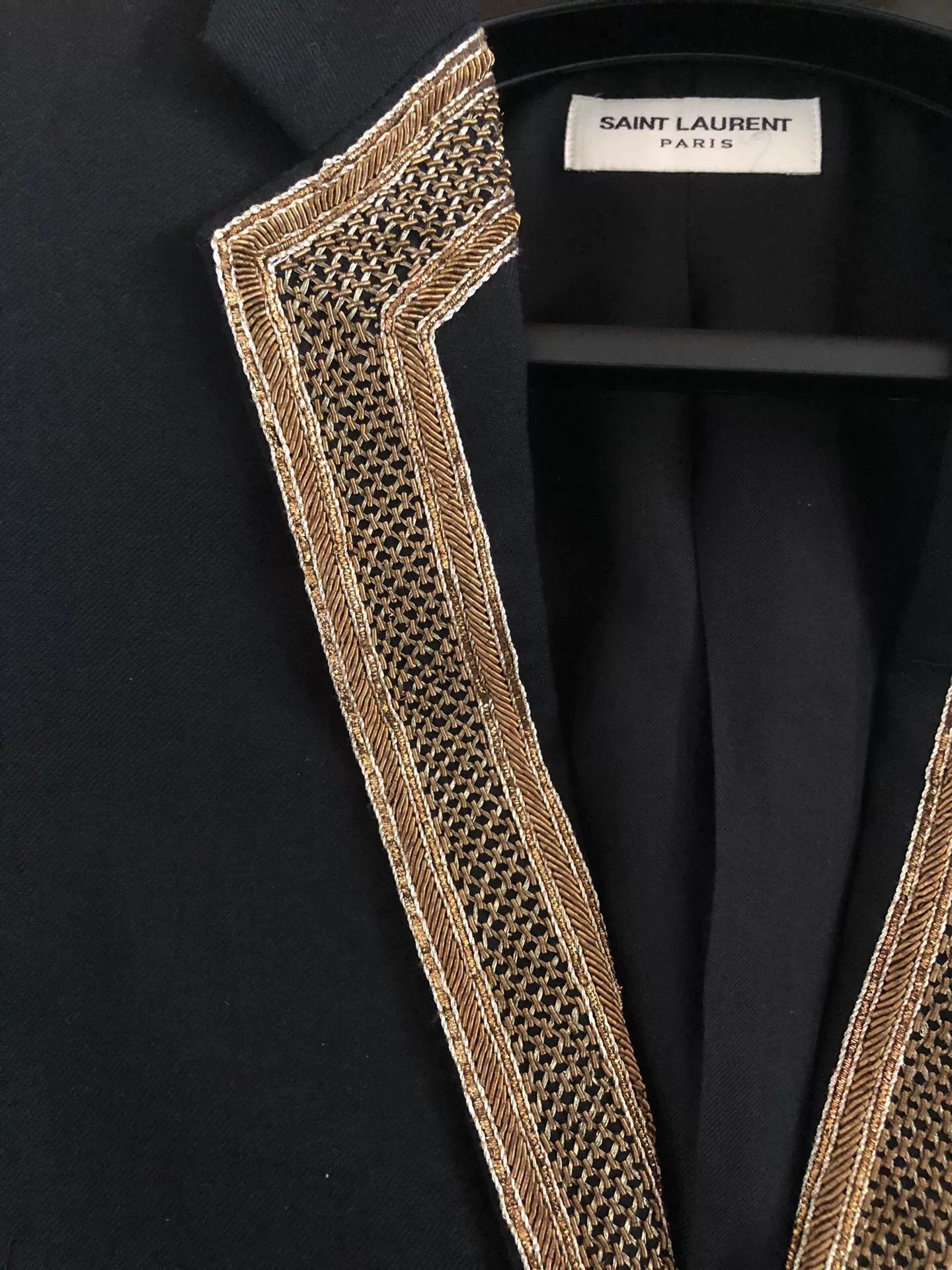Saint Laurent Paris Saint Laurent Gold Thread Wool Blazer Size US M / EU 48-50 / 2 - 3 Thumbnail