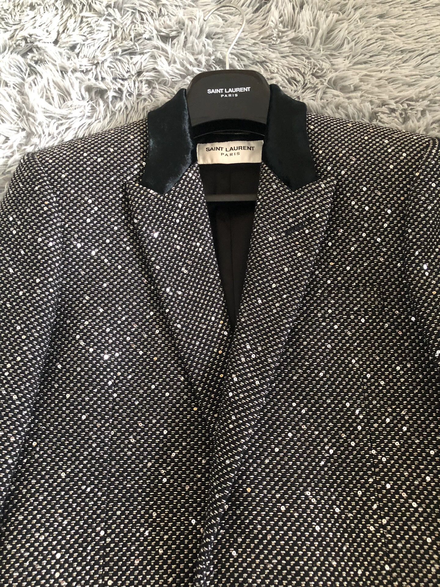 Saint Laurent Paris Saint Laurent 18FW Sequin Embellished Coat Size M / US 6-8 / IT 42-44 - 4 Thumbnail