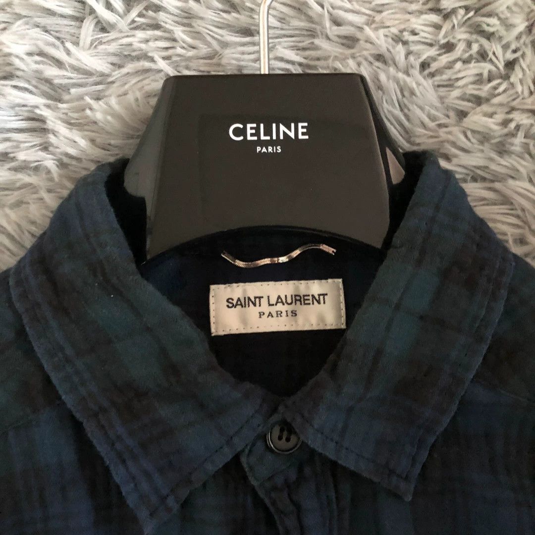 Saint Laurent 16SS Gradient Distressed Hem Shirt