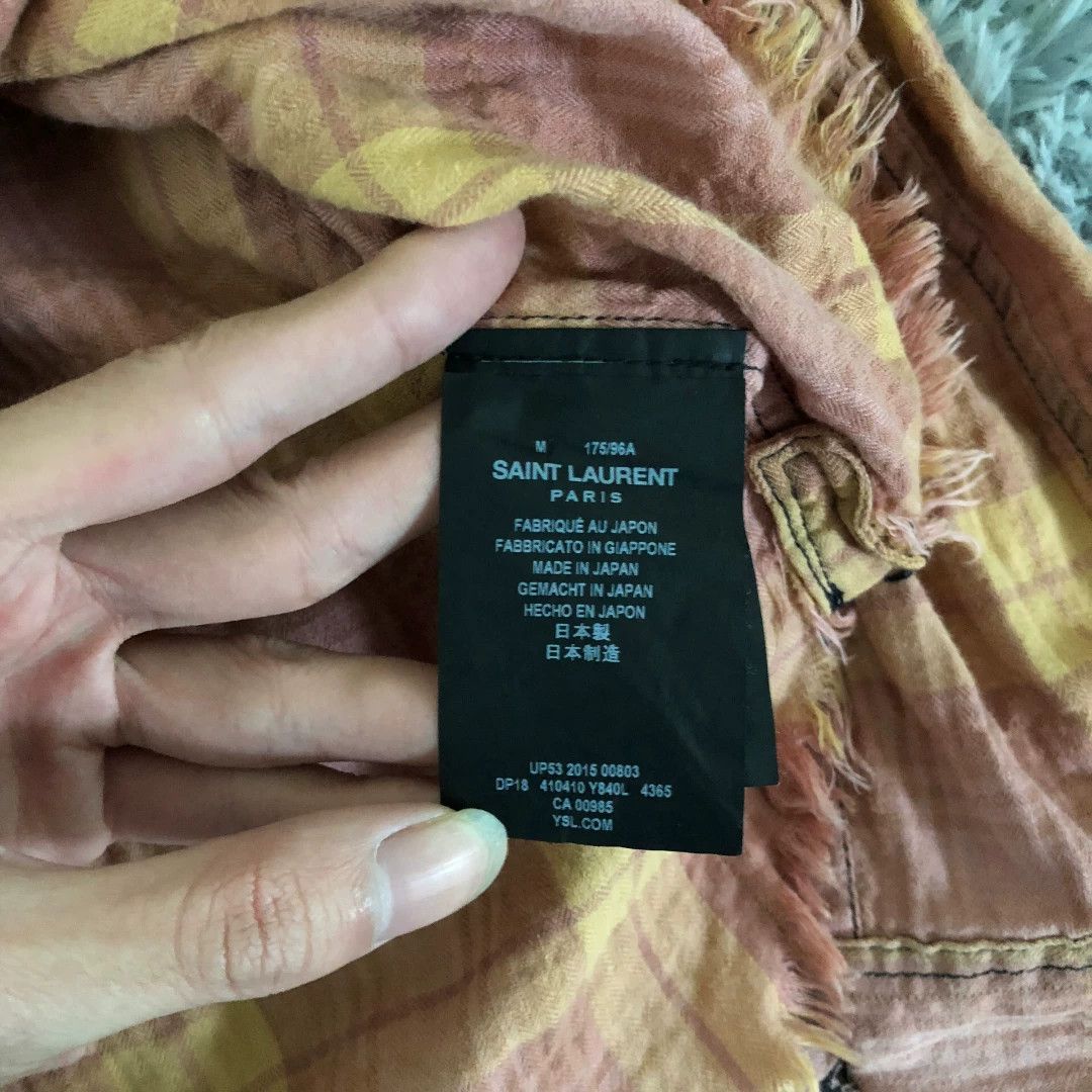 Saint Laurent 16SS Gradient Distressed Hem Shirt