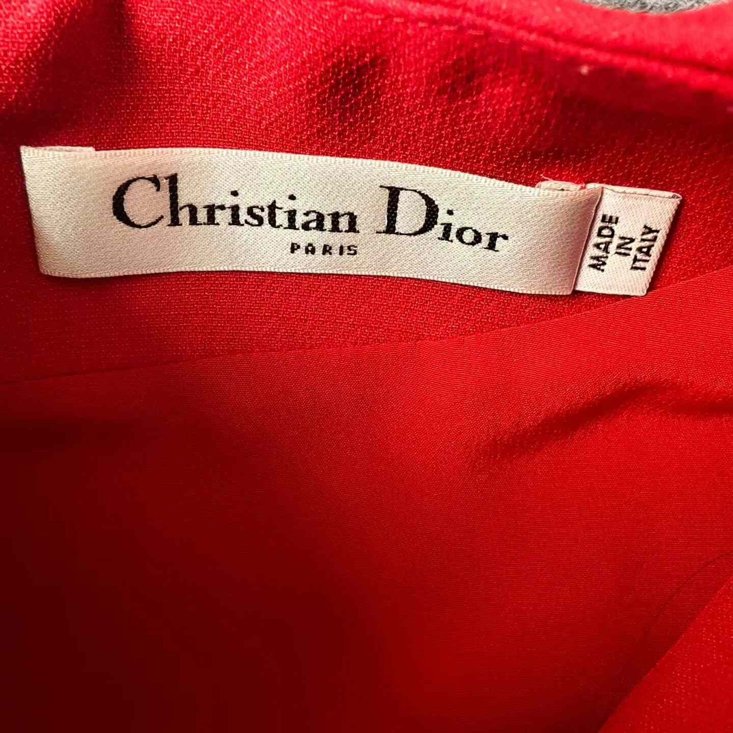 Dior Dior Red Waist-Tie Dress Size XXS / US 00 / IT 34 - 3 Thumbnail