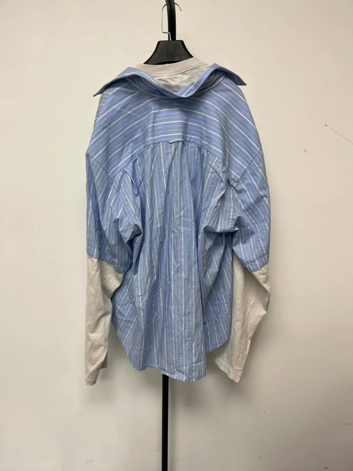 Balenciaga Balenciaga Color-Blocked Striped Lapel Shirt Men Size US XL / EU 56 / 4 - 2 Thumbnail