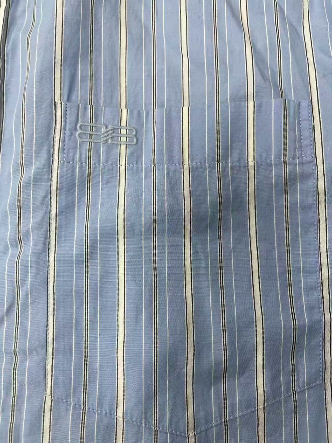 Balenciaga Balenciaga Color-Blocked Striped Lapel Shirt Men Size US XL / EU 56 / 4 - 3 Thumbnail