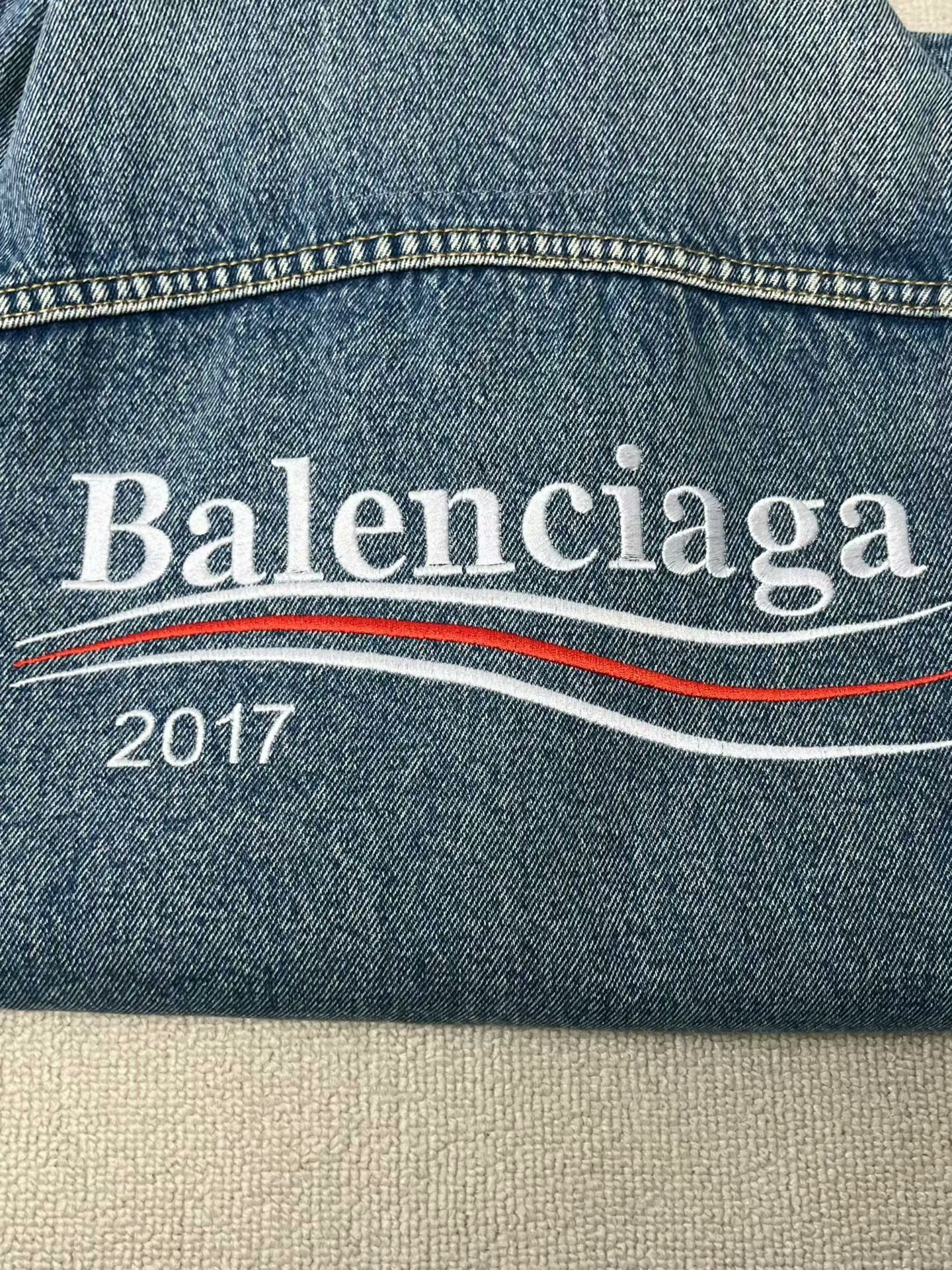 Balenciaga Balenciaga 2017 Distressed Coke Denim Jacket Size US S / EU 44-46 / 1 - 3 Thumbnail