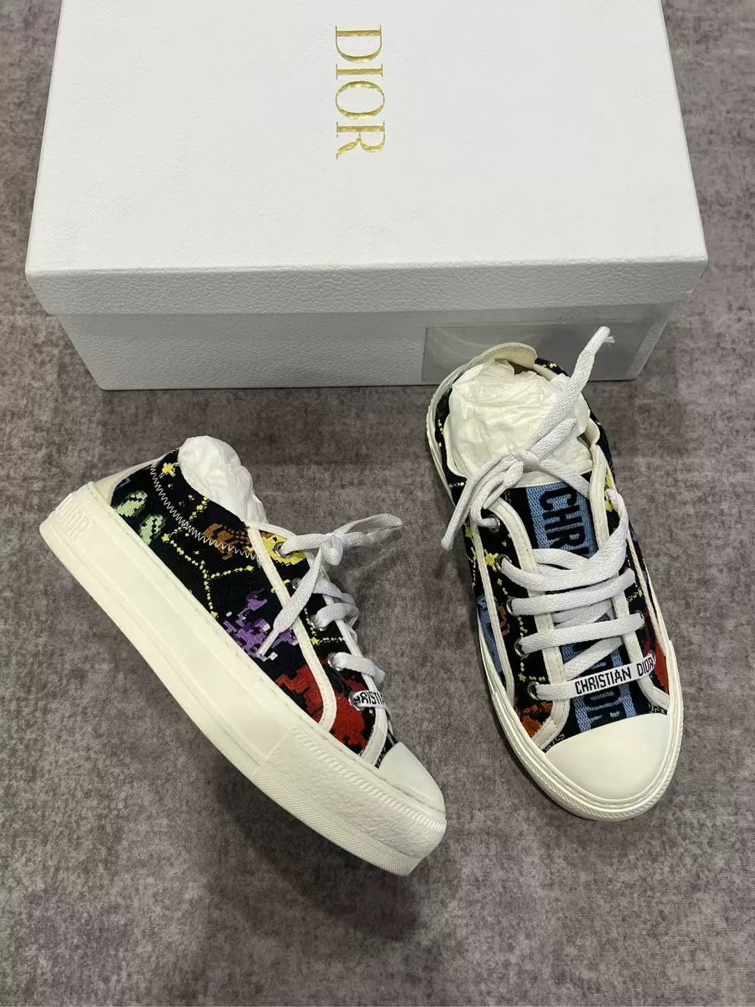 Dior Dior Floral Print Sneakers Size US 4 / IT 34 - 2 Thumbnail