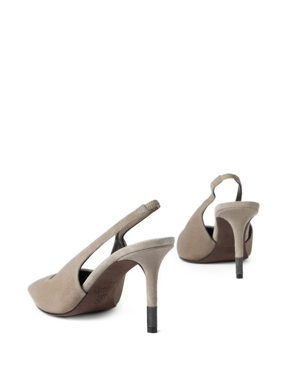 Brunello Cucinelli SUEDE LEATHER SLINGBACK PUMPS Size US 8 / IT 38 - 5 Thumbnail
