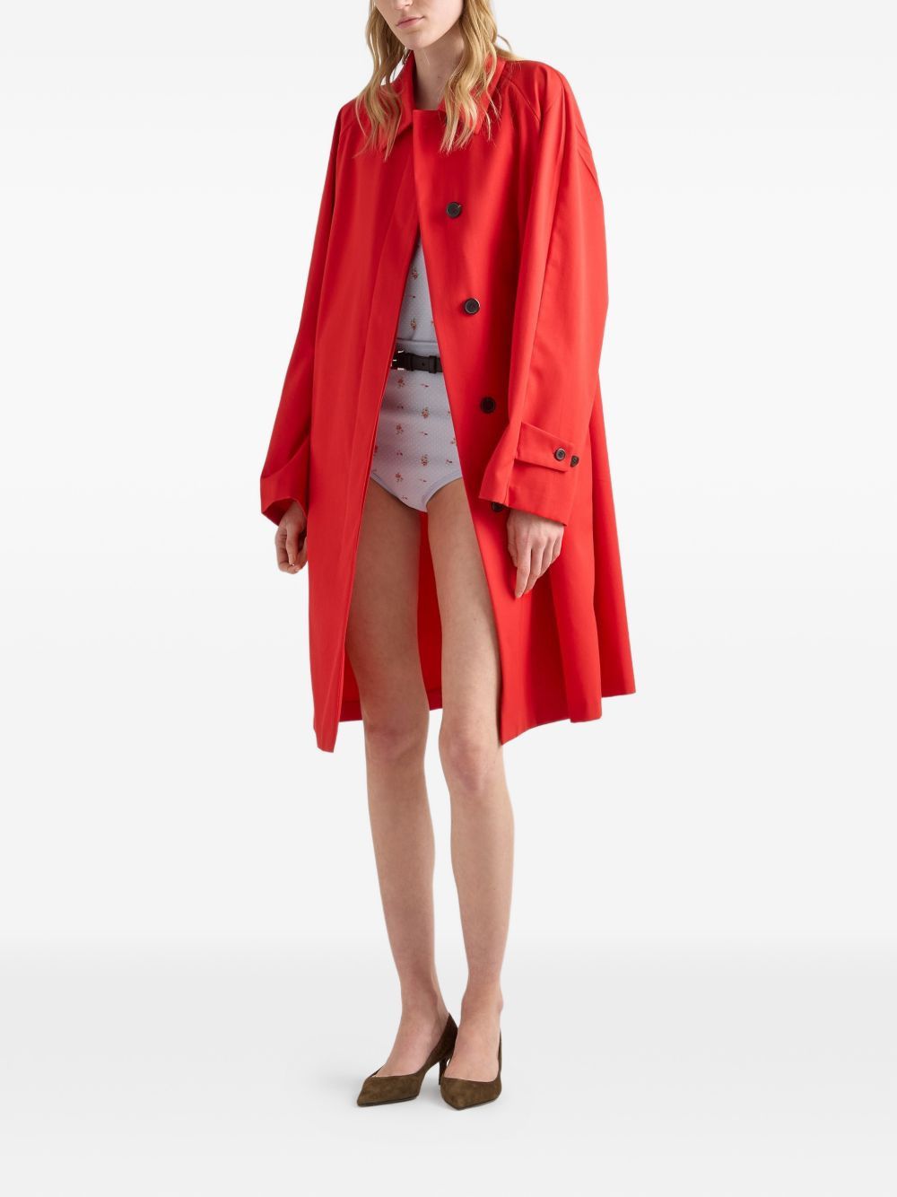 Prada GABARDINE MIDI COAT Size S / US 4 / IT 40 - 6 Thumbnail