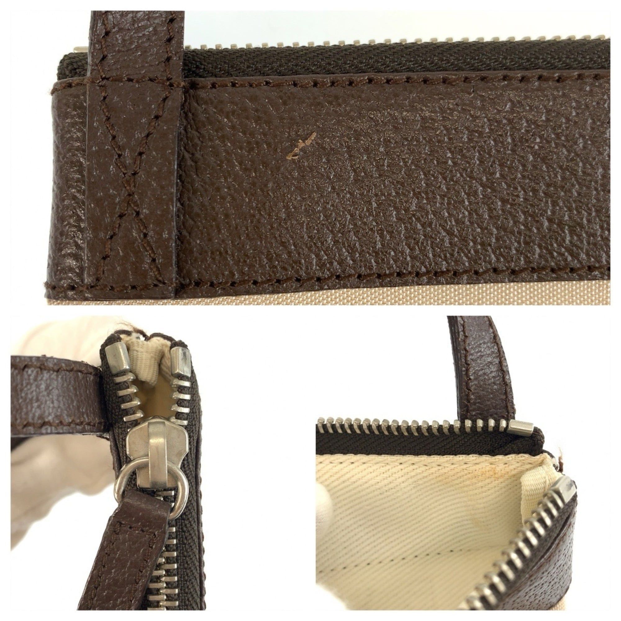 Bvlgari BVLGARI Logomania Beige Brown Silver Hardware Canvas Leather Shoulder Bag Pochette Women's Size ONE SIZE - 5 Thumbnail