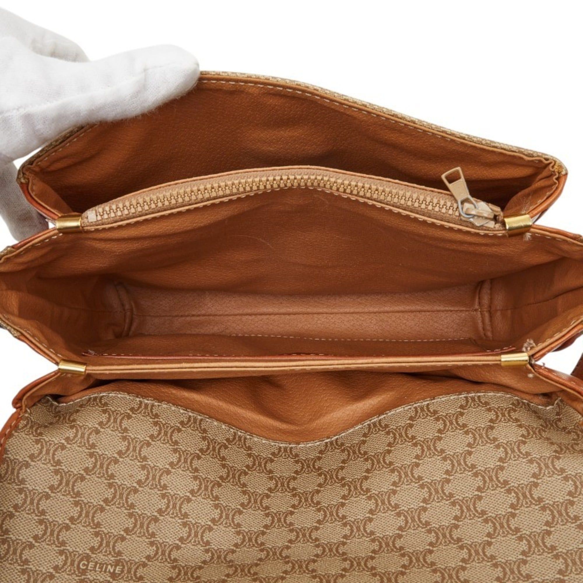 Celine Celine Macadam Crossbody Shoulder Bag in Beige and Brown Leather for Women Size ONE SIZE - 11 Thumbnail