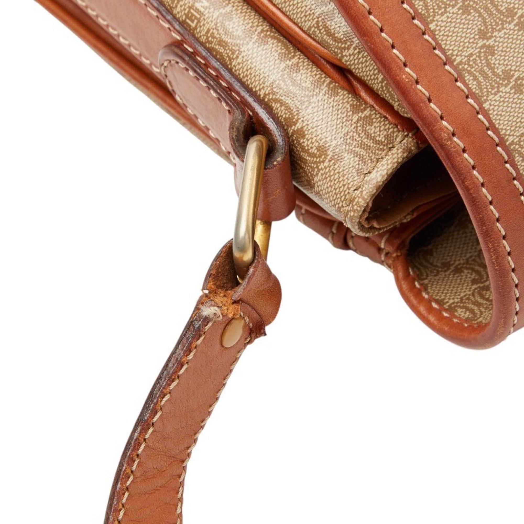 Celine Celine Macadam Crossbody Shoulder Bag in Beige and Brown Leather for Women Size ONE SIZE - 9 Thumbnail
