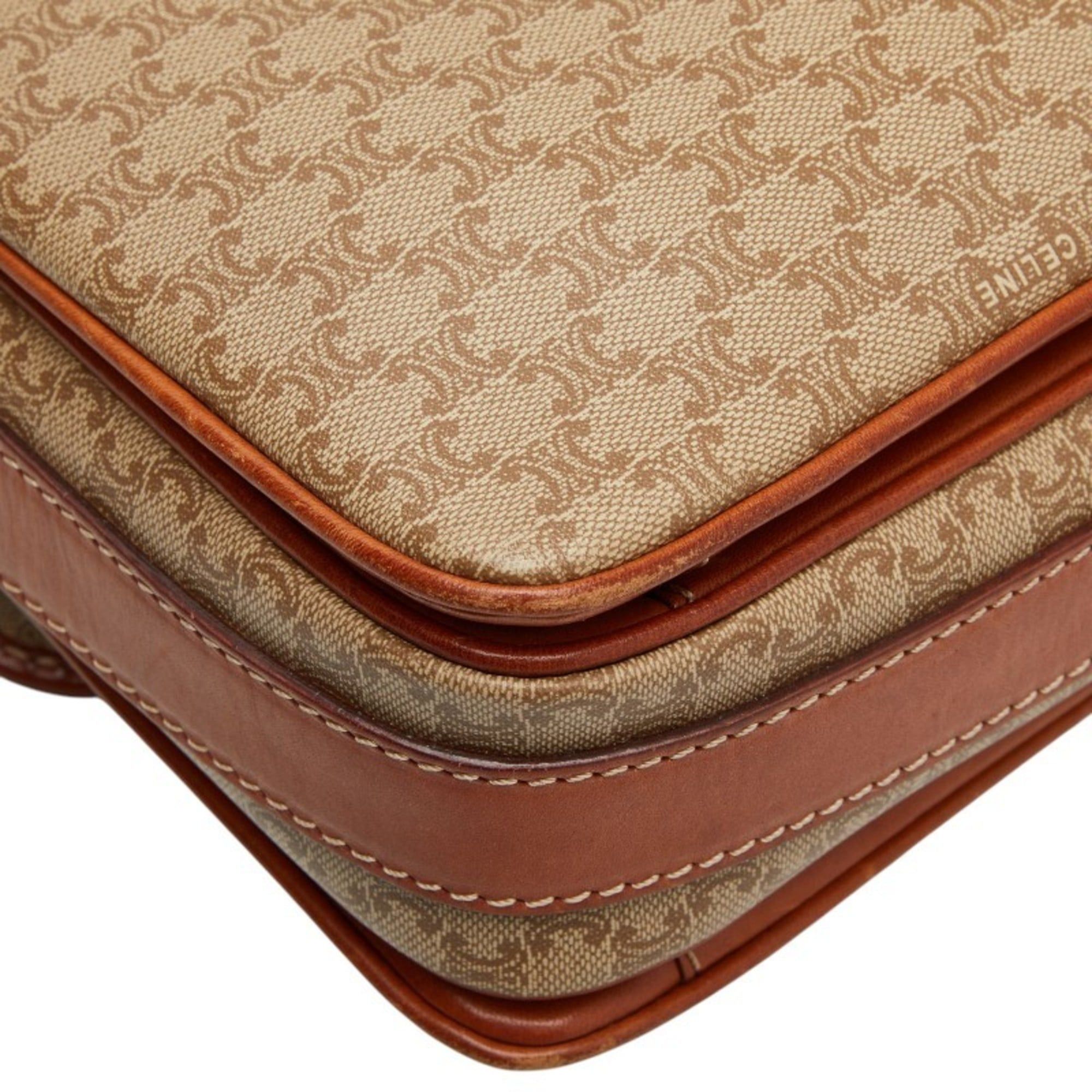 Celine Celine Macadam Crossbody Shoulder Bag in Beige and Brown Leather for Women Size ONE SIZE - 7 Thumbnail