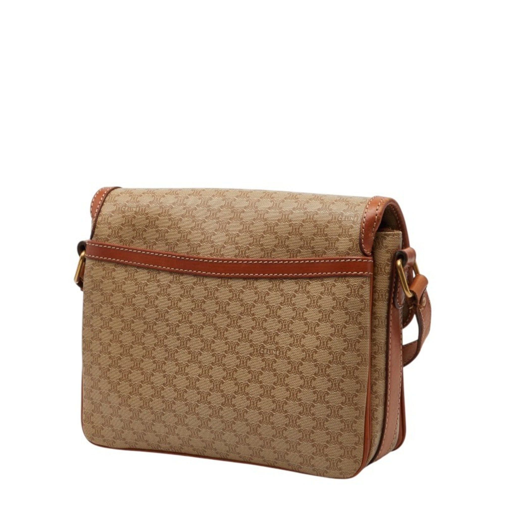Celine Celine Macadam Crossbody Shoulder Bag in Beige and Brown Leather for Women Size ONE SIZE - 2 Thumbnail