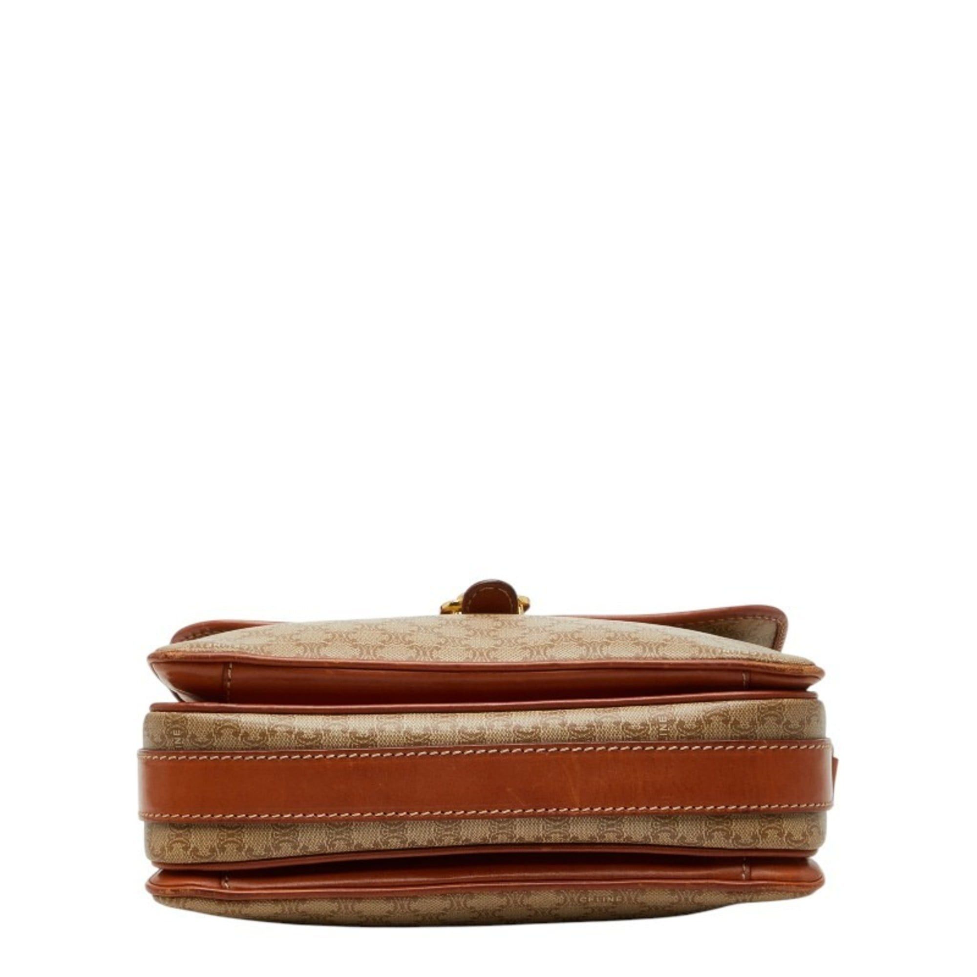 Celine Celine Macadam Crossbody Shoulder Bag in Beige and Brown Leather for Women Size ONE SIZE - 3 Thumbnail