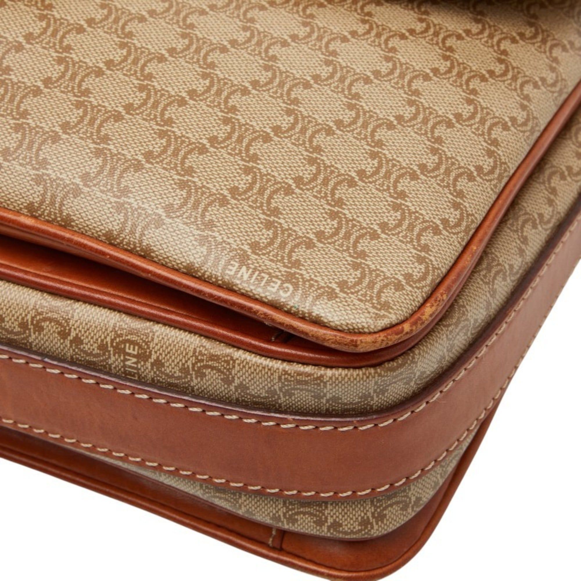 Celine Celine Macadam Crossbody Shoulder Bag in Beige and Brown Leather for Women Size ONE SIZE - 4 Thumbnail