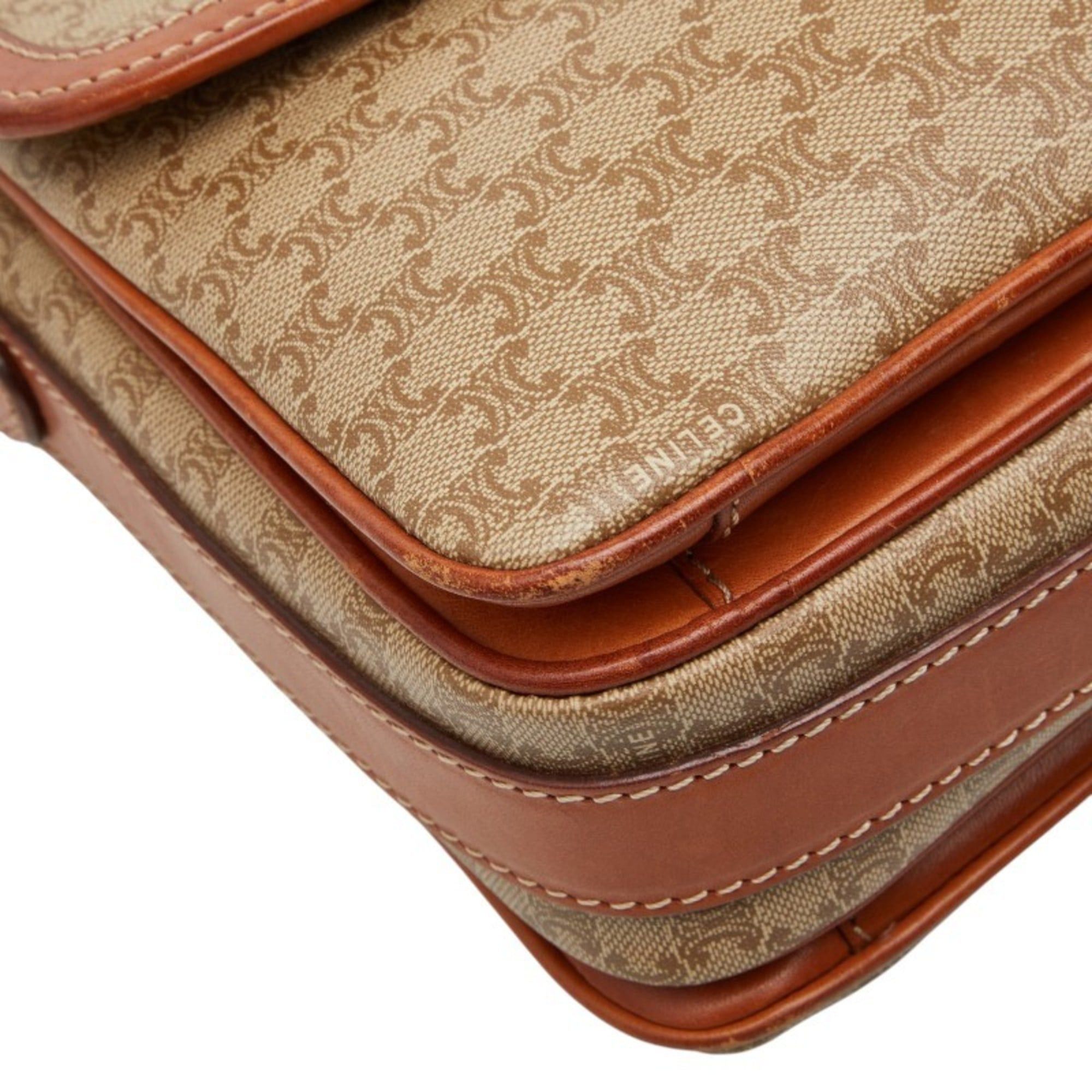 Celine Celine Macadam Crossbody Shoulder Bag in Beige and Brown Leather for Women Size ONE SIZE - 5 Thumbnail