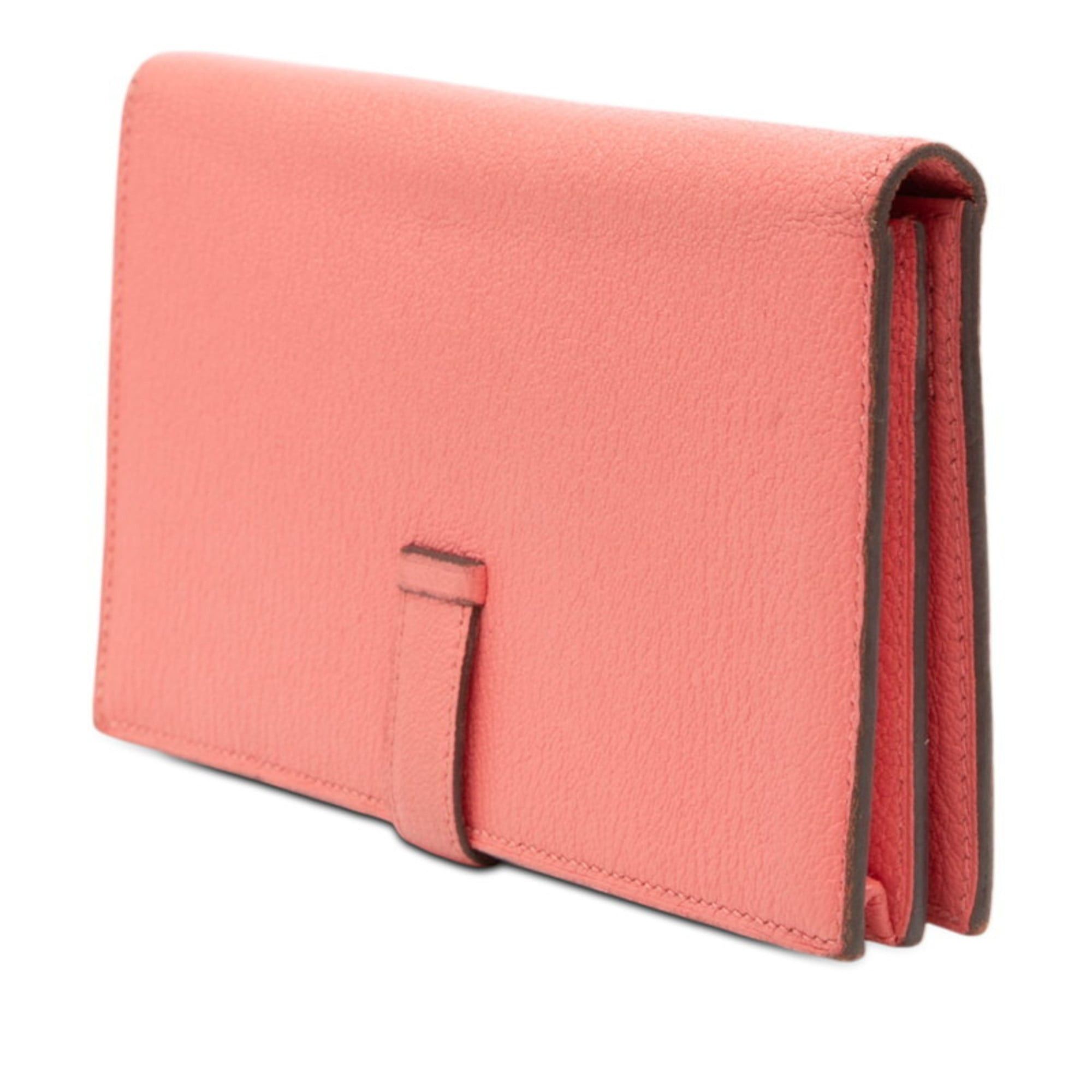 Hermes Hermès Bearn Souffle Long Wallet, Pink, Flamingo Design, Silver Hardware, Chevre Leather, Women's, HERMES Size ONE SIZE - 2 Thumbnail