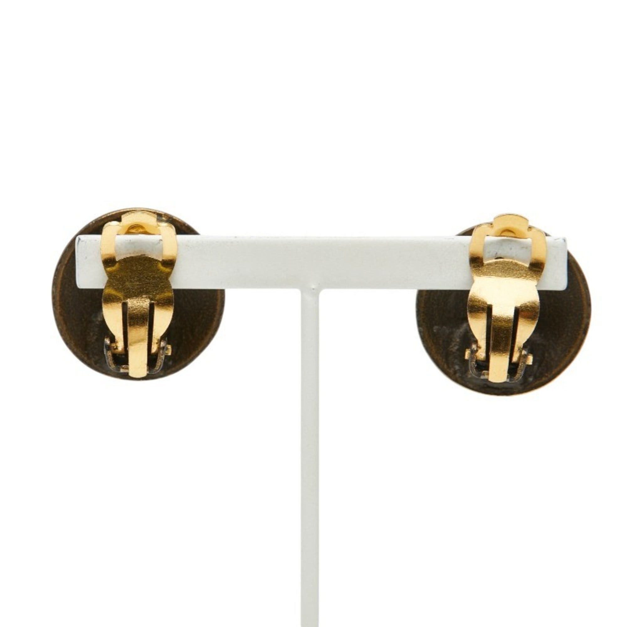 Chanel CHANEL Coco Mark Vintage Round Earrings, Gold Plated, Women's Size ONE SIZE - 3 Thumbnail