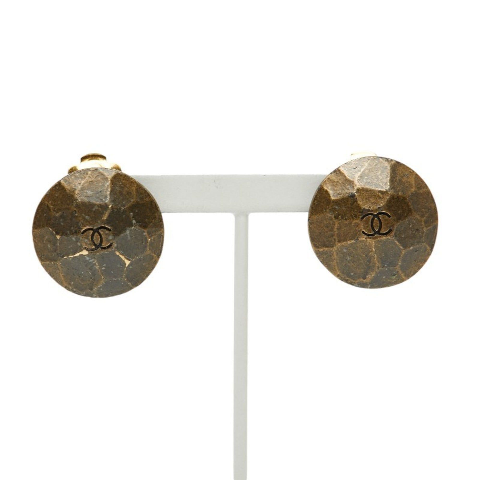 Chanel CHANEL Coco Mark Vintage Round Earrings, Gold Plated, Women's Size ONE SIZE - 2 Thumbnail