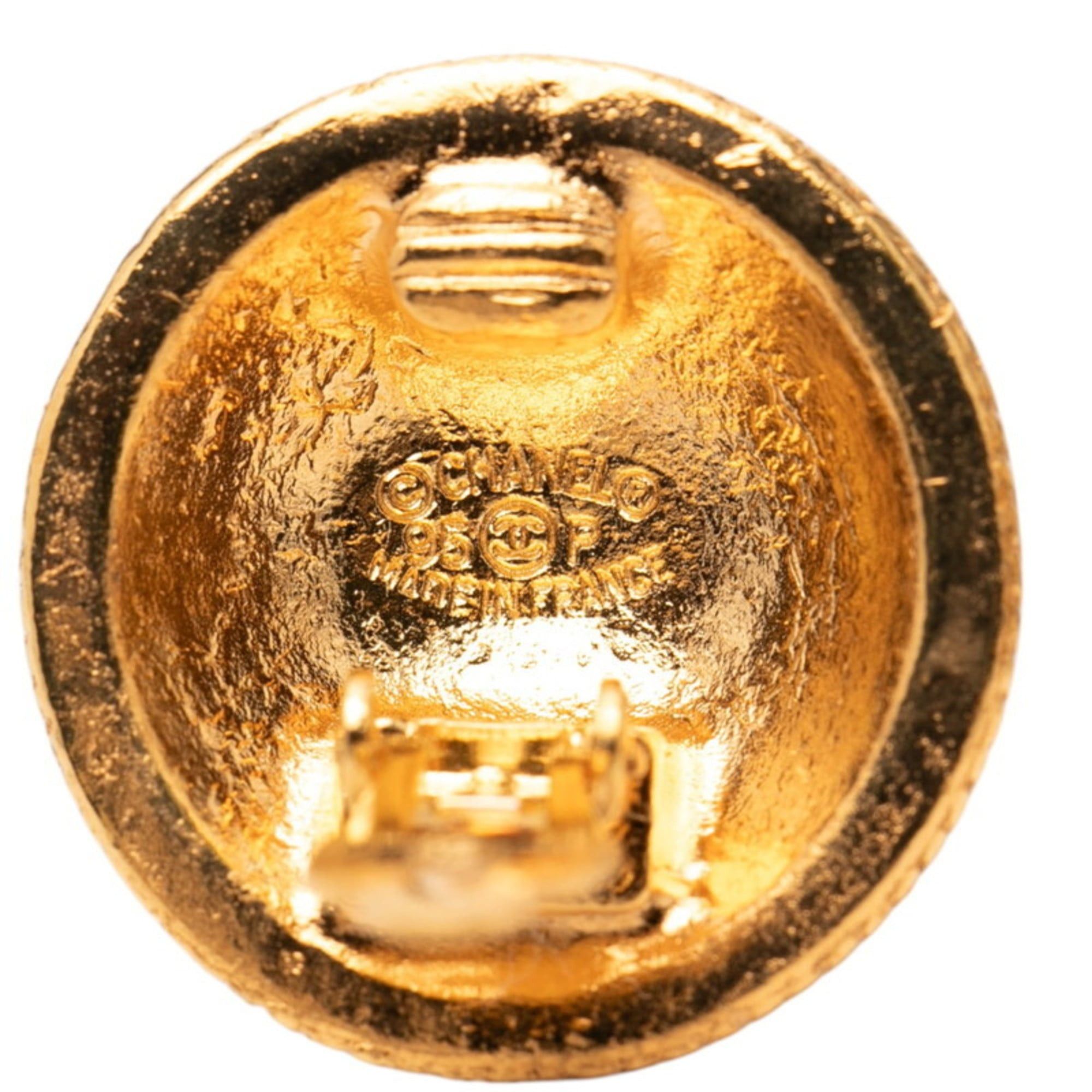 Chanel CHANEL Coco Mark Vintage Round Earrings, Gold Plated, Women's Size ONE SIZE - 3 Thumbnail
